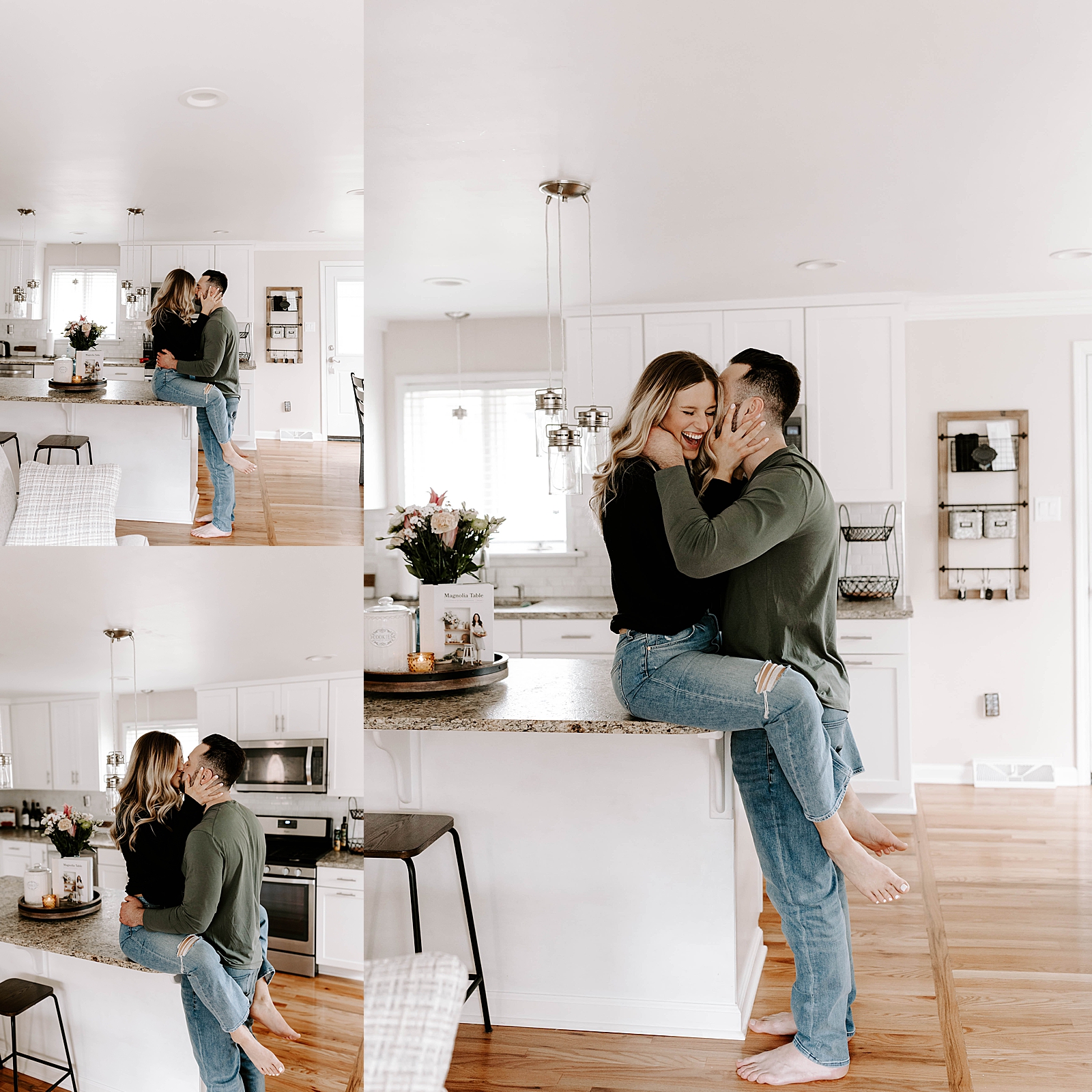 engagement photo ideas; at home engagement session