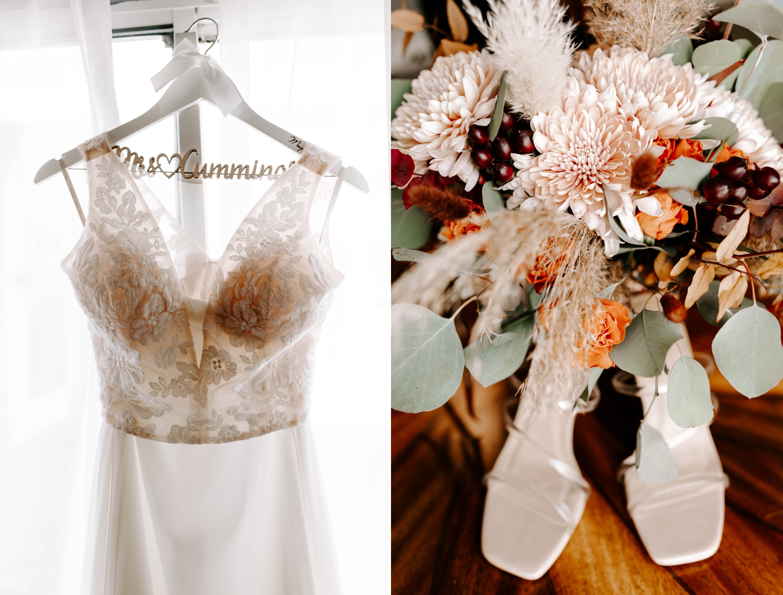 lace wedding dress; wedding floral design