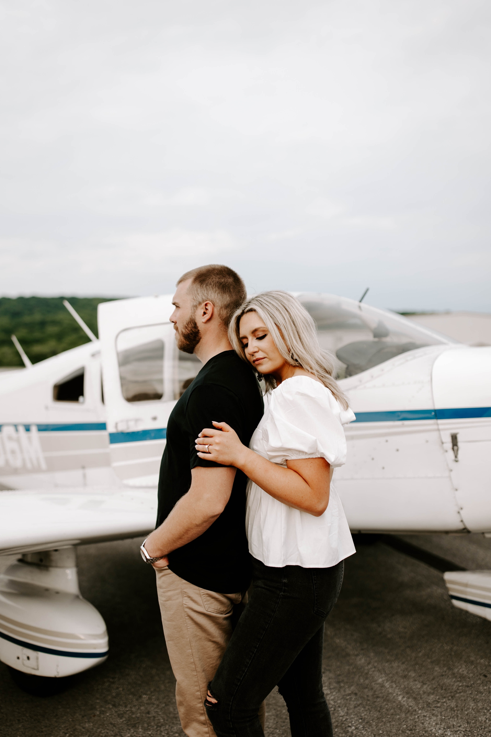 airplane theme engagement session by Rachel Wehan Photography