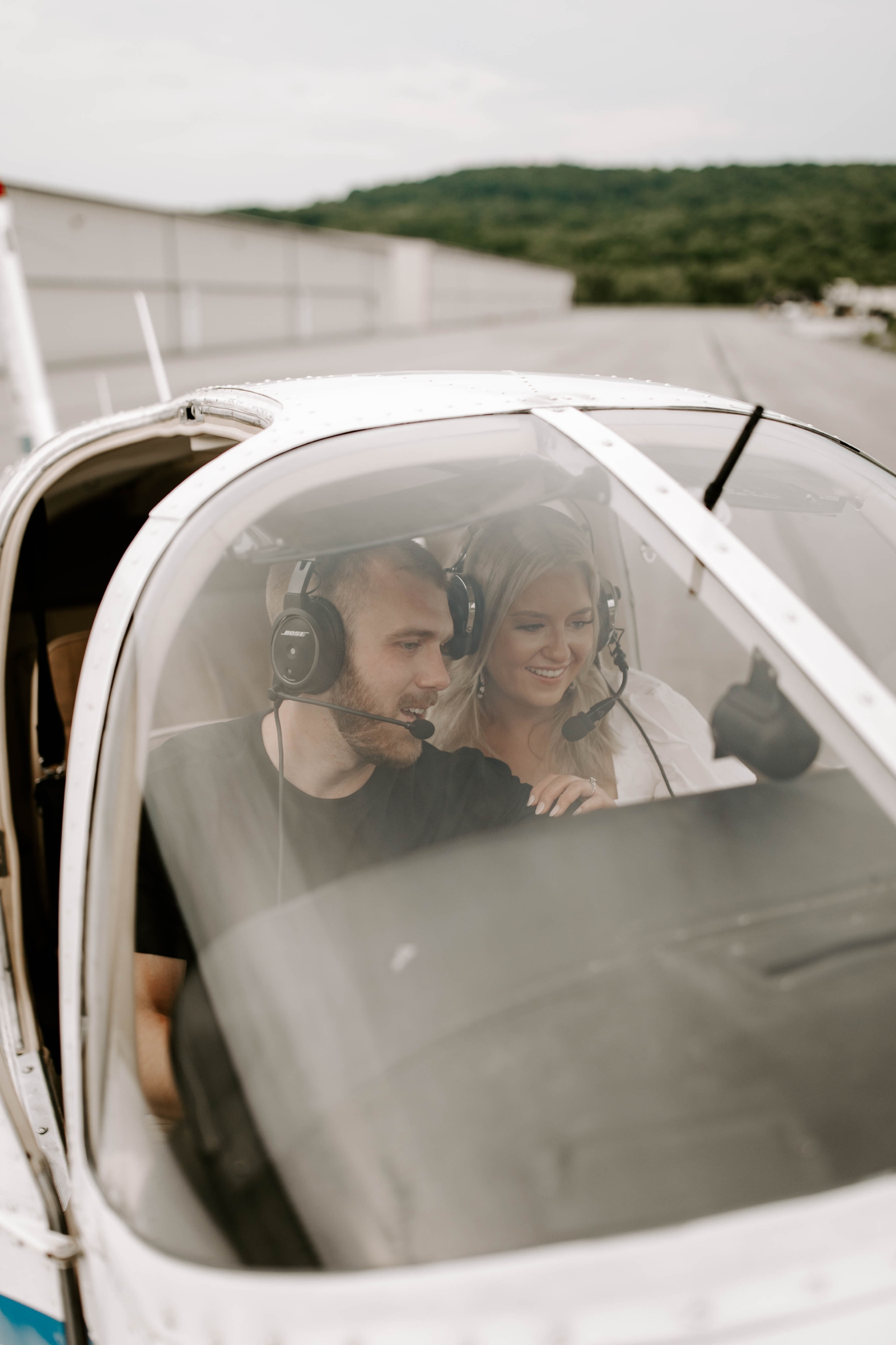 airplane theme engagement session by Rachel Wehan Photography