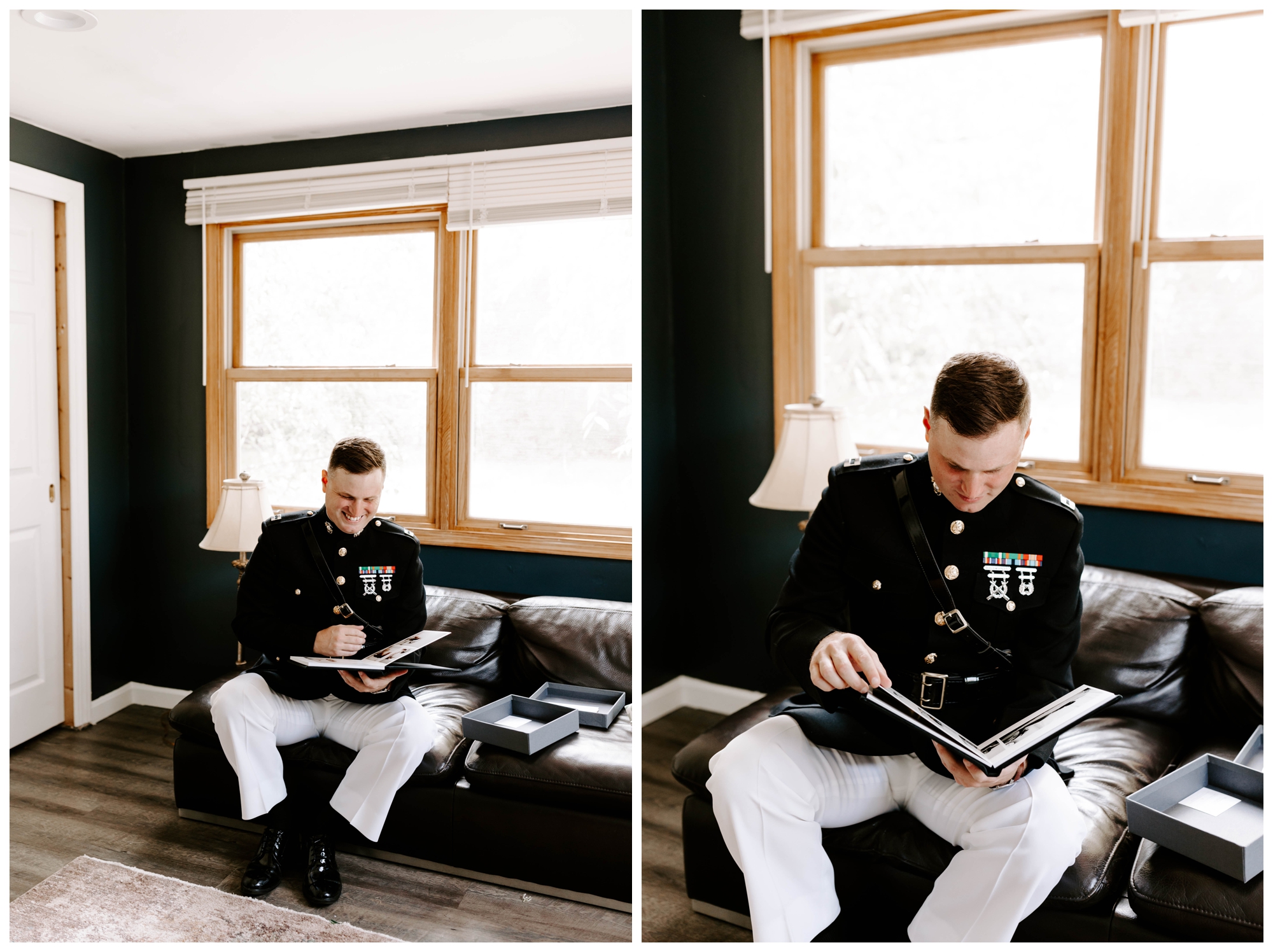 groom gift from bride; Dress Blues Marines; Marine wedding attire; Marine uniform