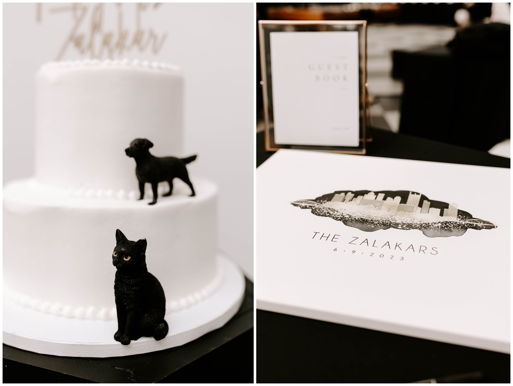 pets on wedding cake design
