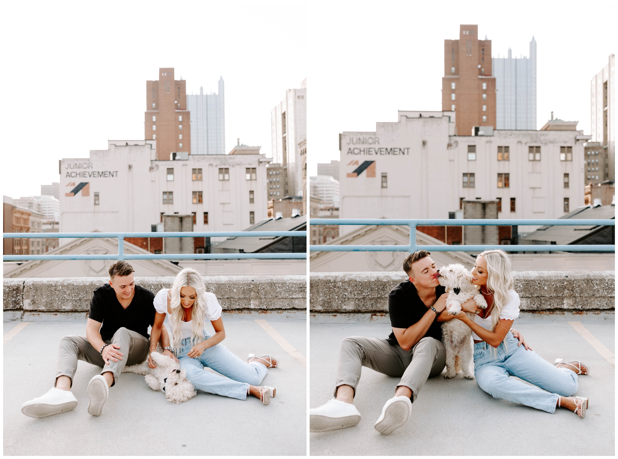 rooftop engagement photos pittsburgh