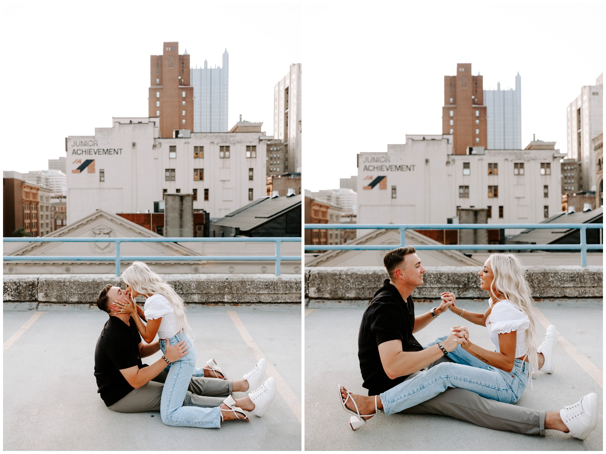 rooftop engagement photos pittsburgh