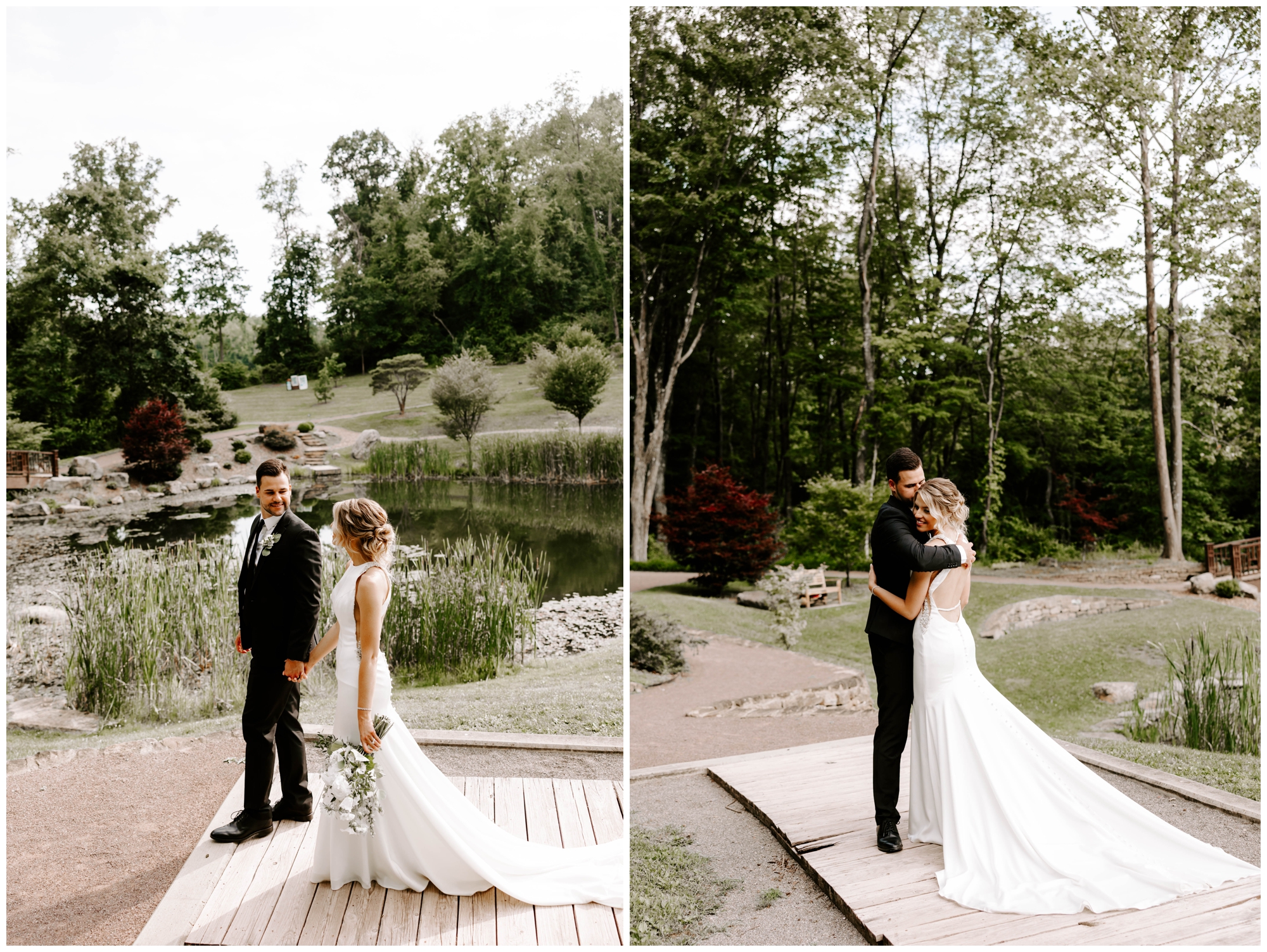 taking wedding pictures at Pittsburgh Botanic Garden