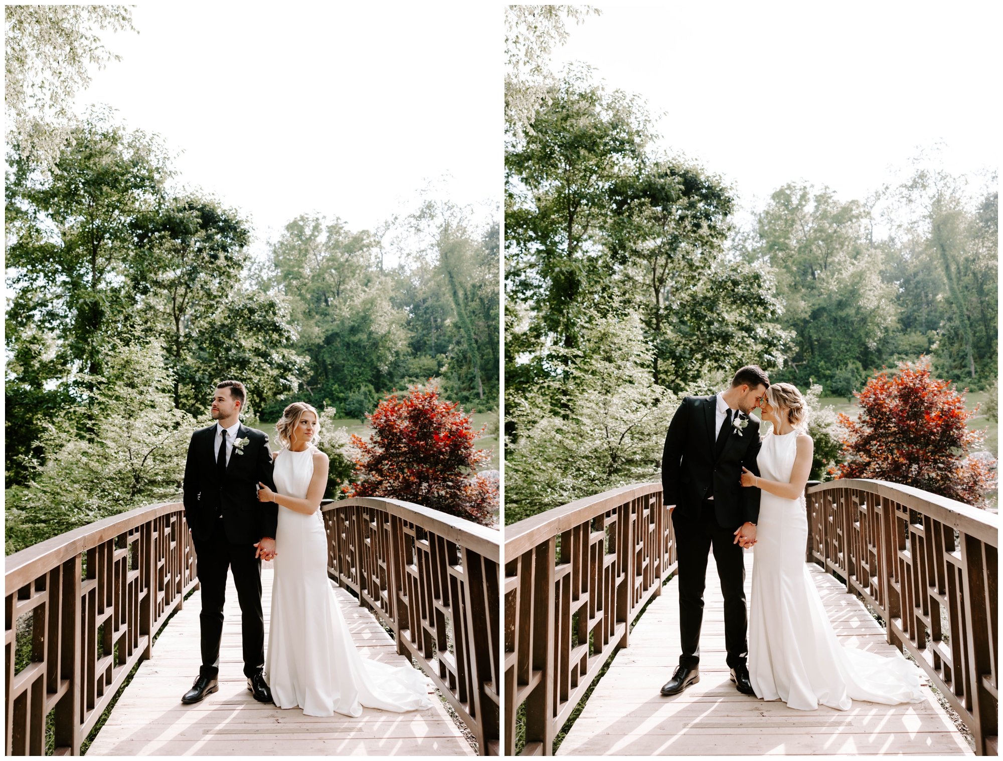 taking wedding pictures at Pittsburgh Botanic Garden