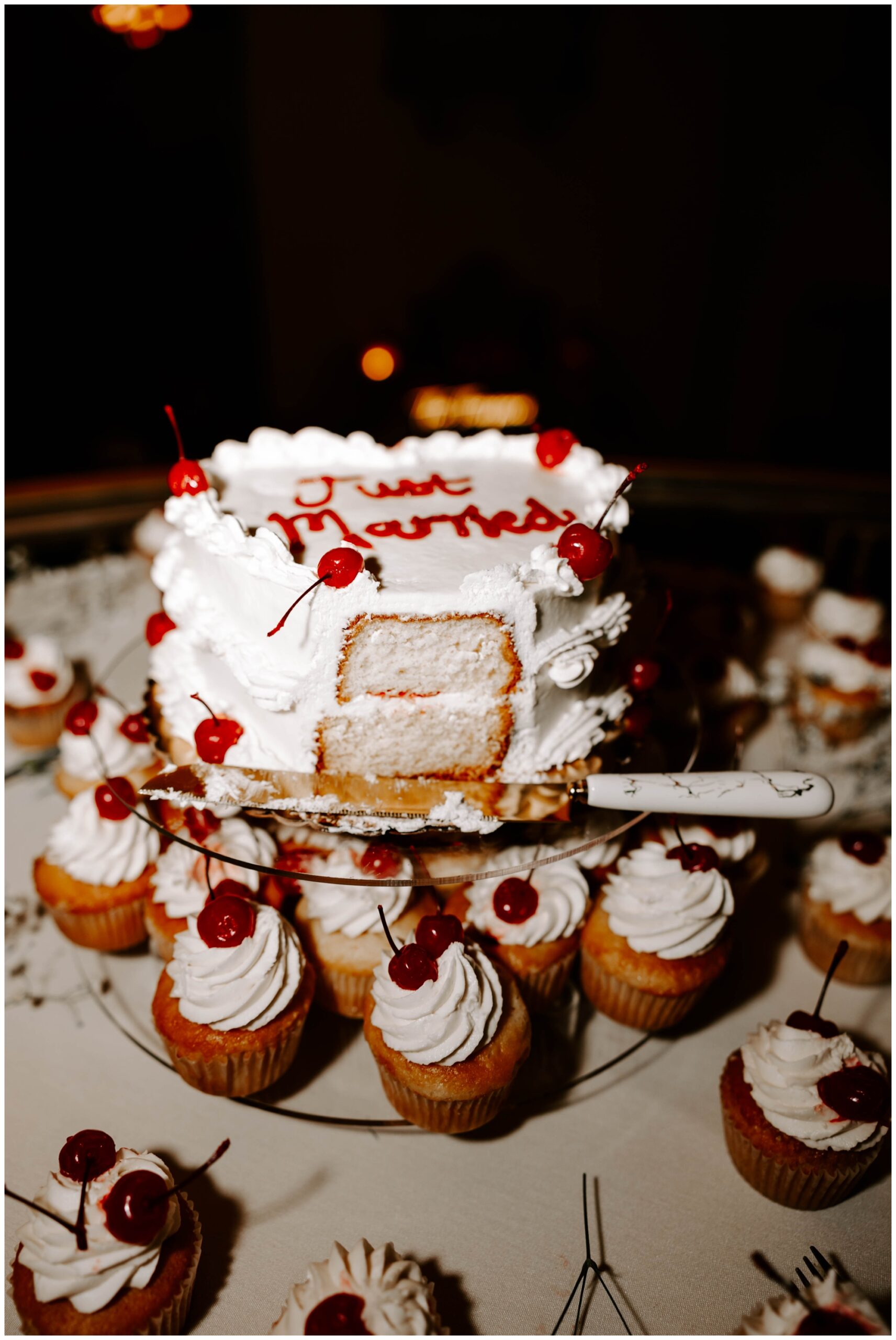 vanilla cherry wedding cake