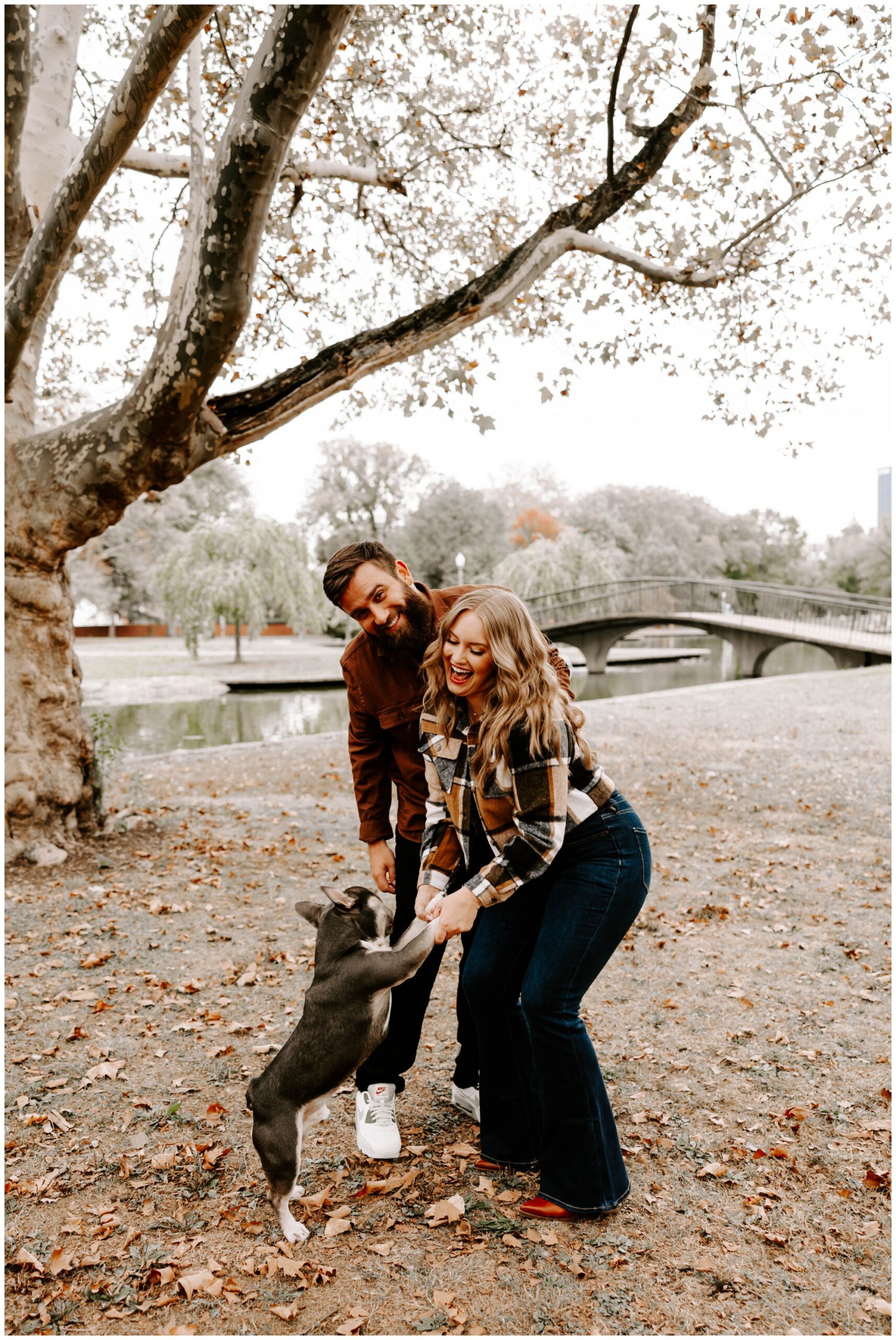 engagement photos with dog in Pittsburgh