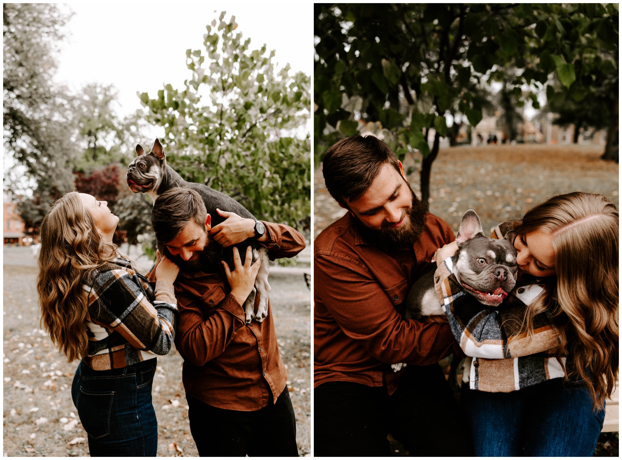 engagement photos with dog in Pittsburgh