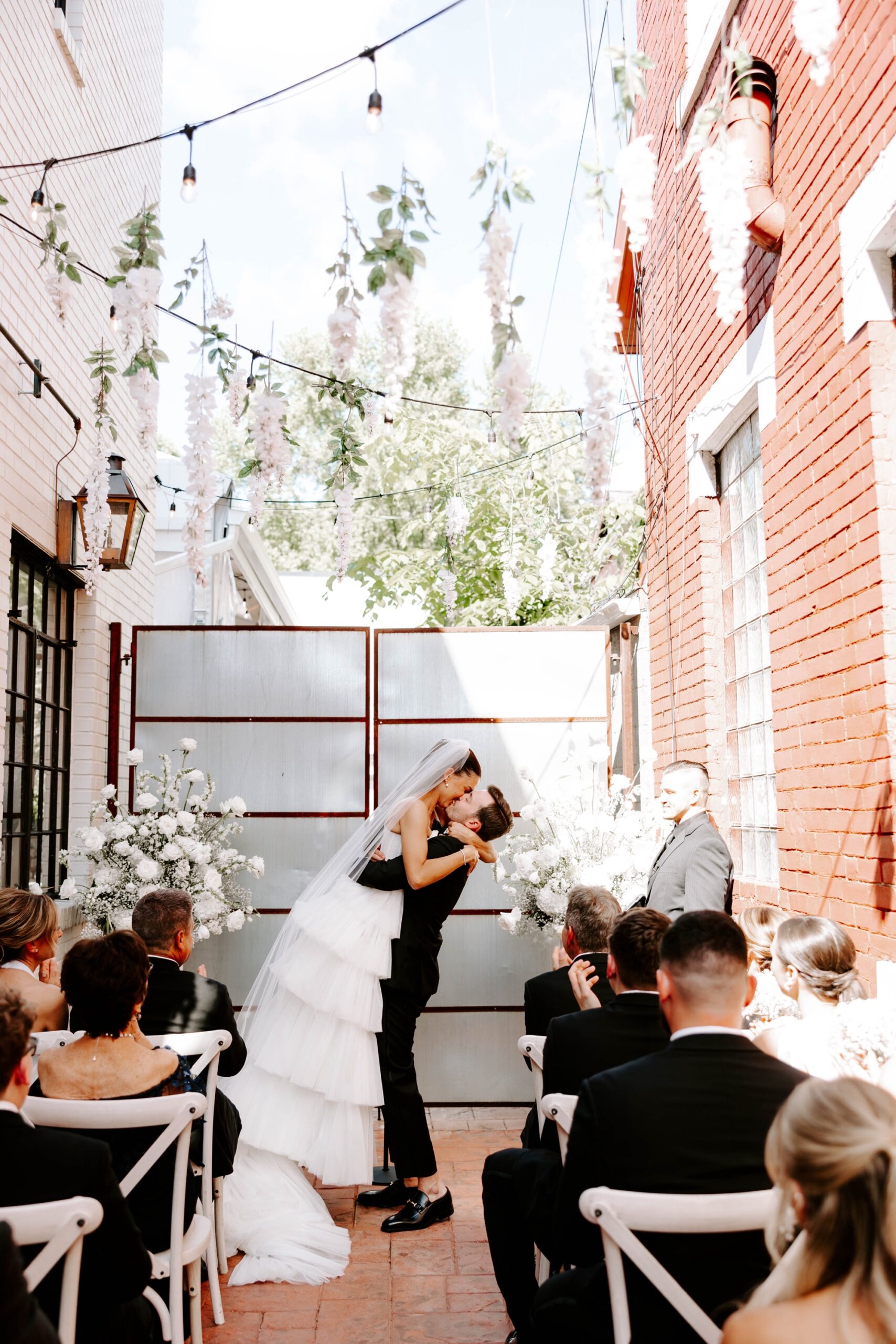 French-inspired wedding venues; venues with a courtyard and ivy wall