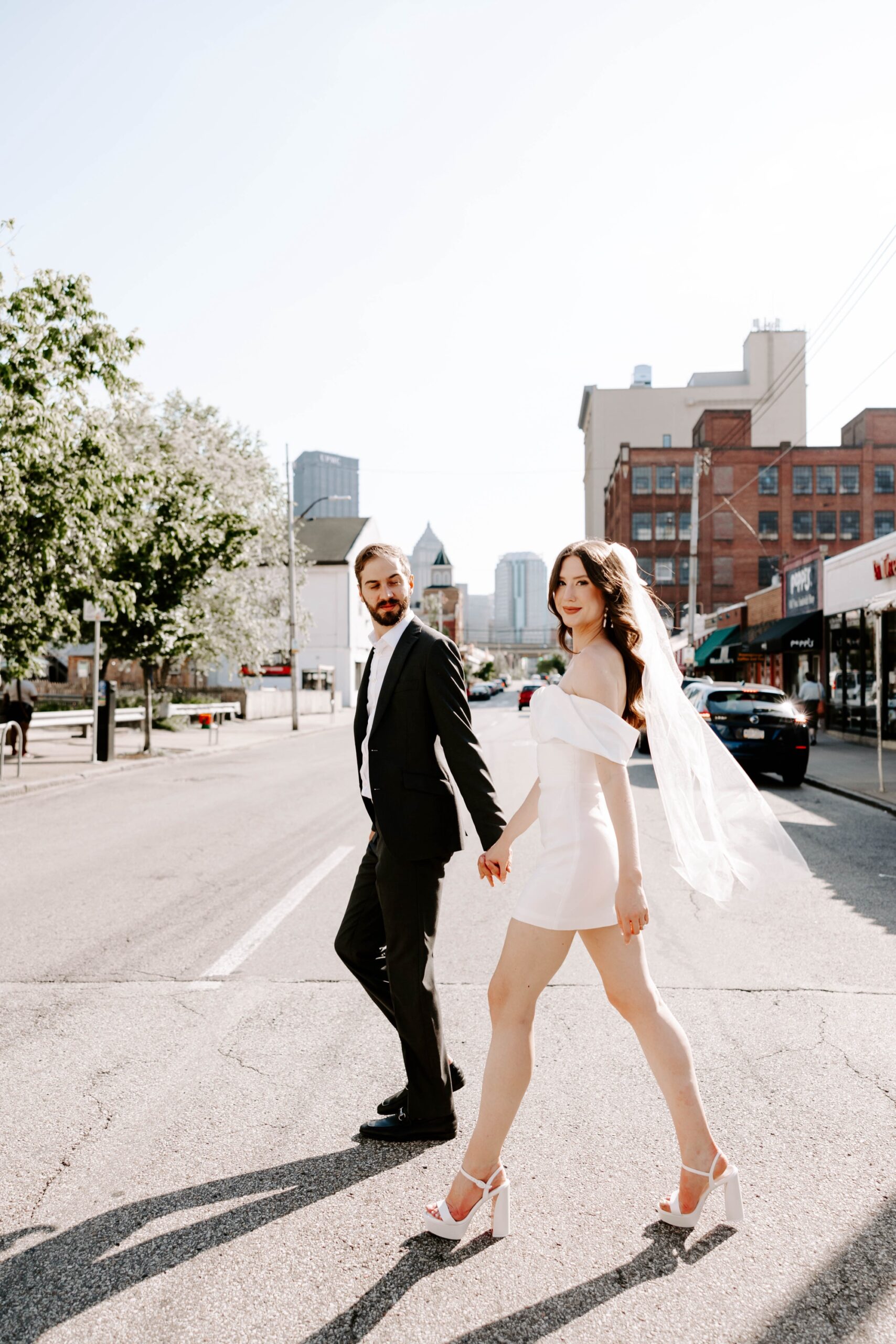 downtown engagement session