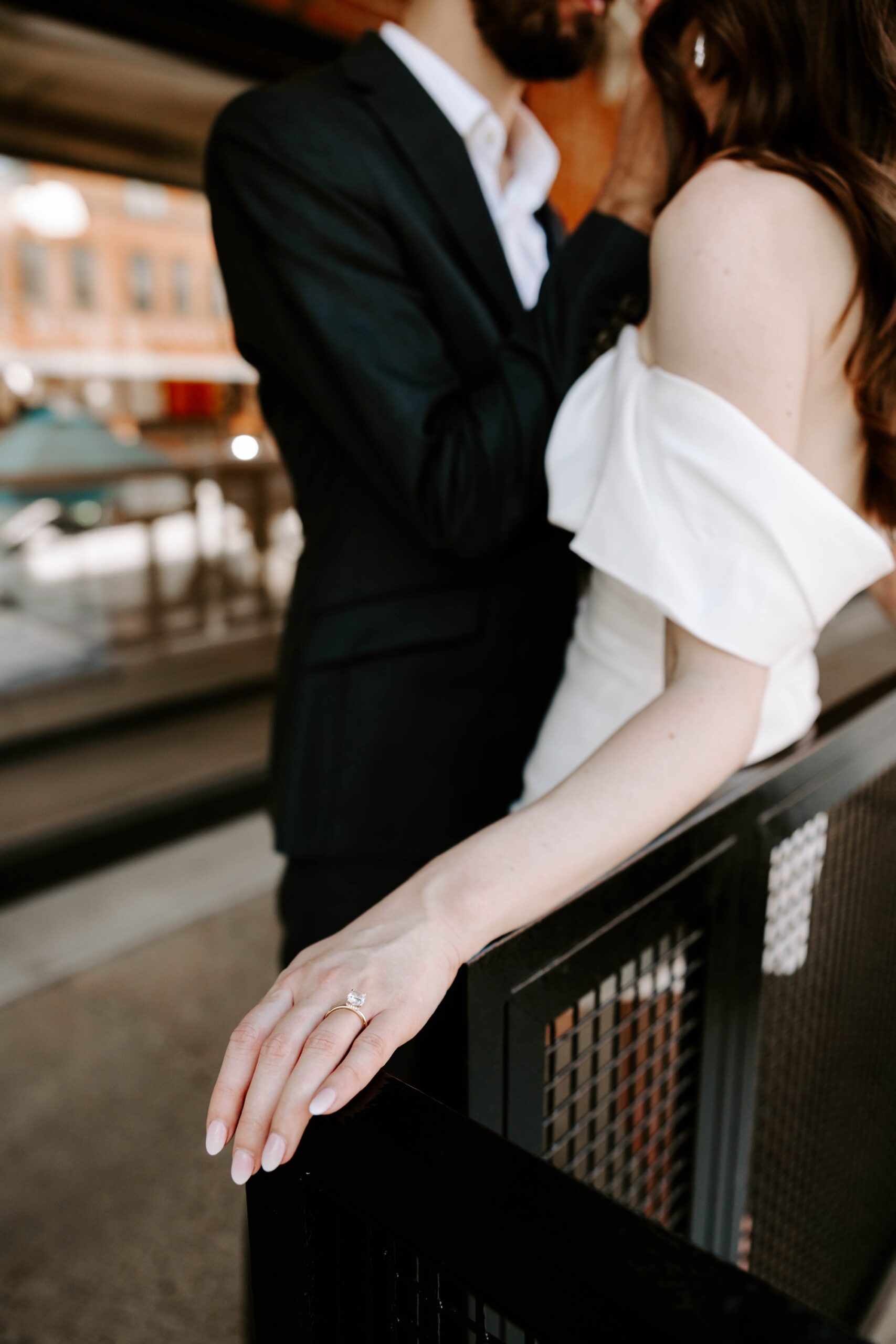 high-fashion engagement portraits