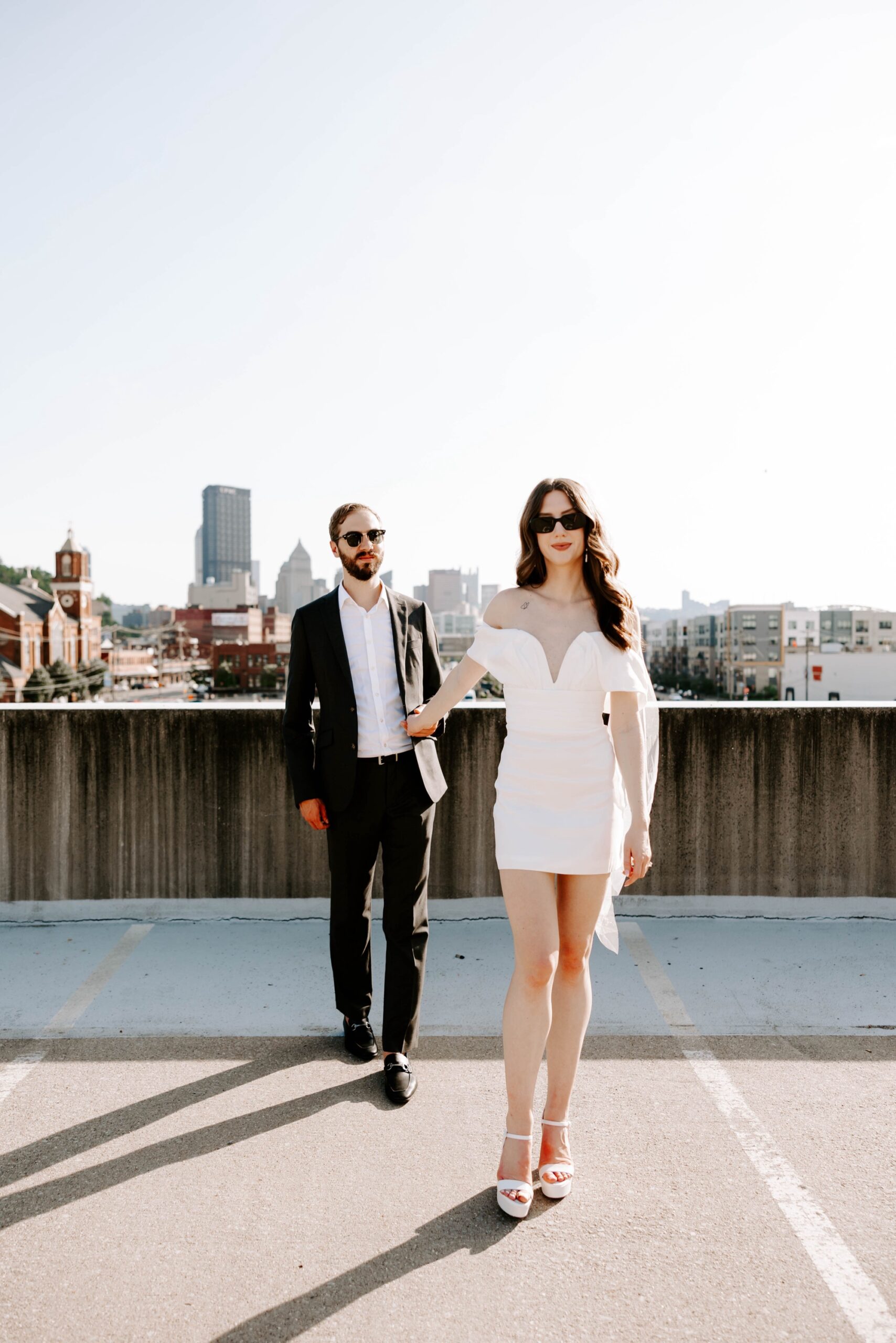 high-fashion engagement portraits