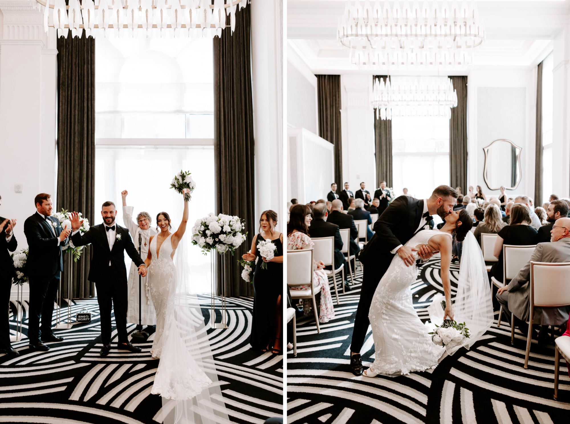 wedding ceremony at Hotel Monaco in Pittsburgh