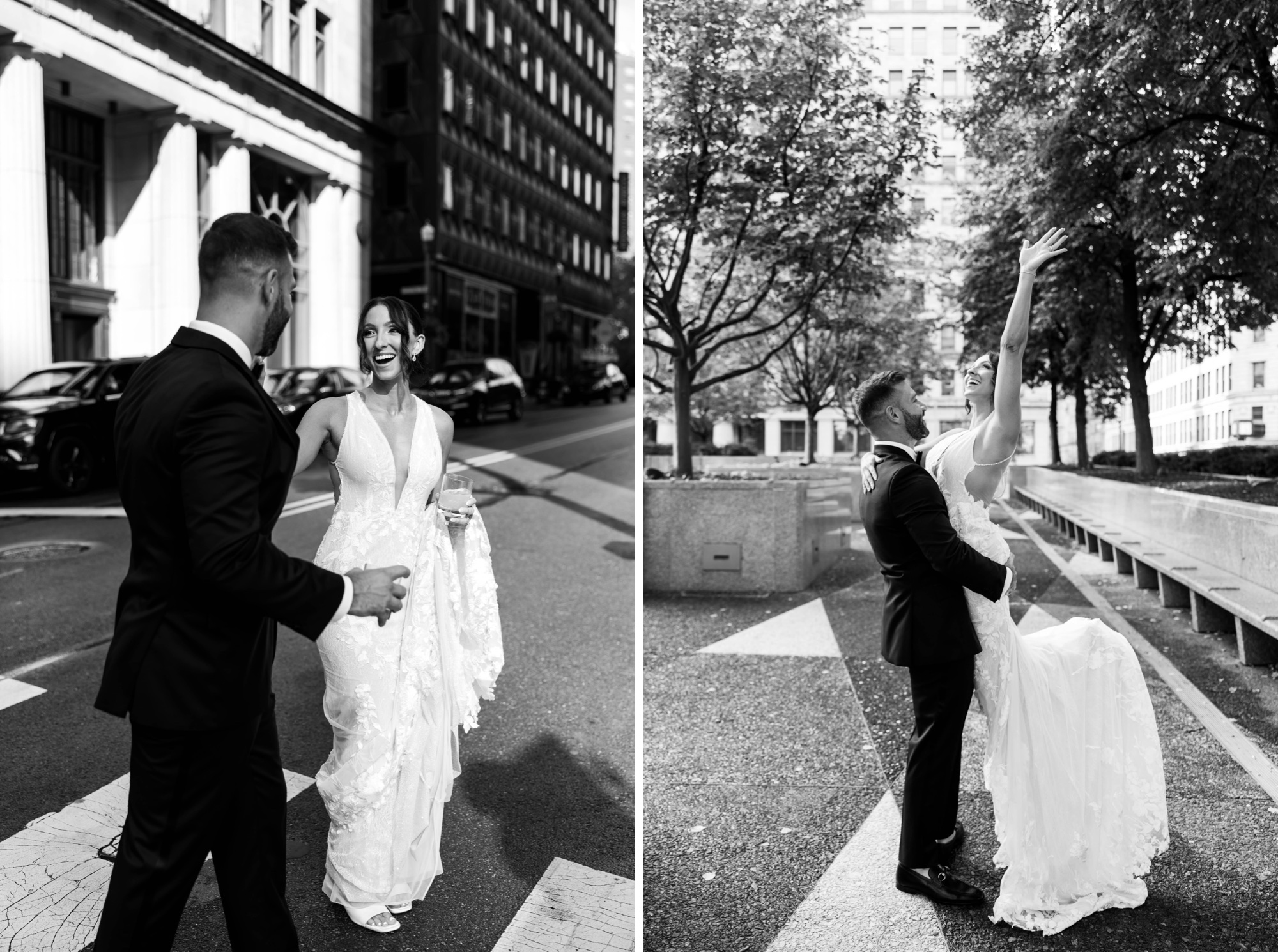 downtown Pittsburgh wedding portraits