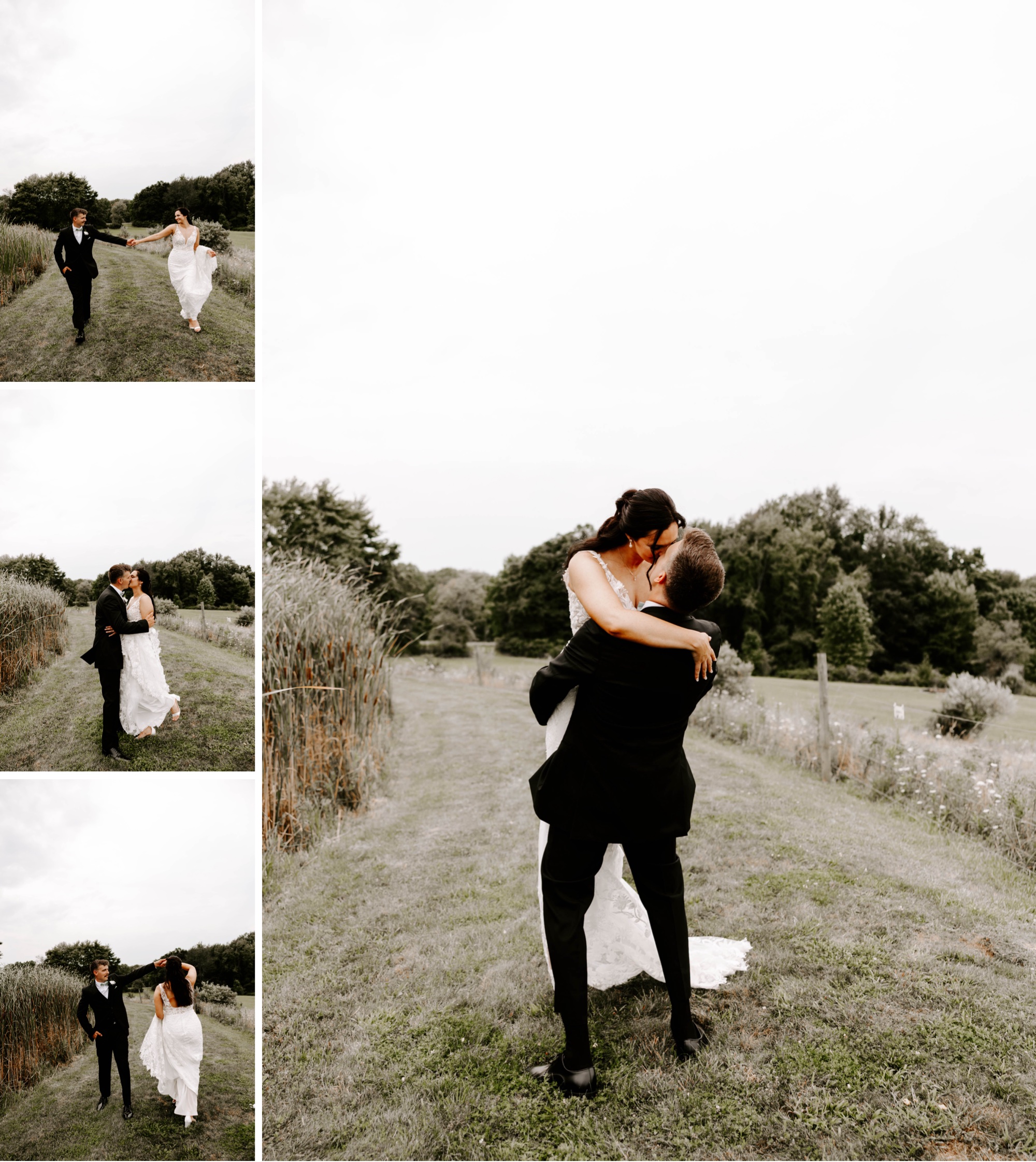 Willowbrook wedding grassy field portraits