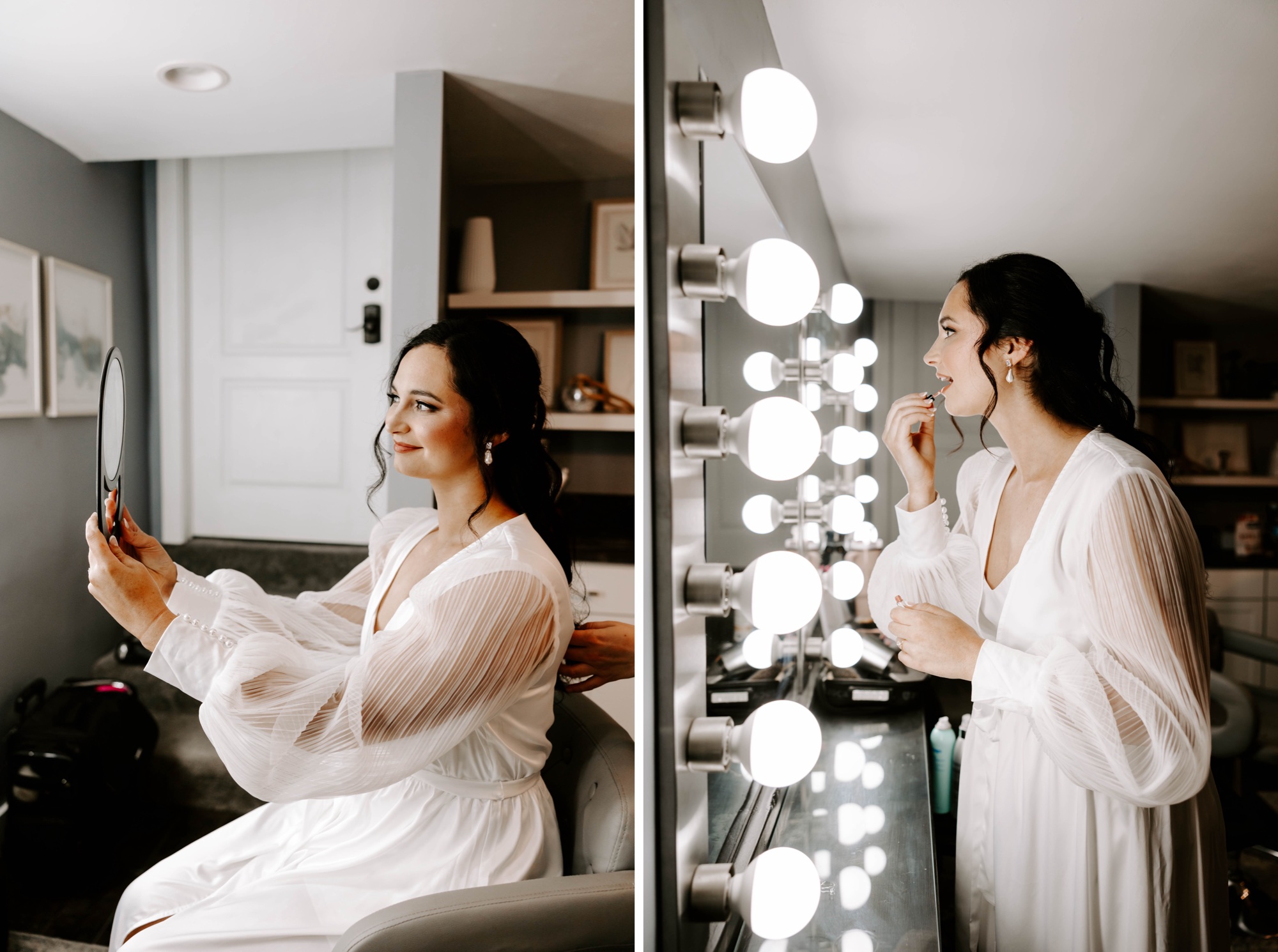 Bride getting ready at Willowbrook Estate Pennsylvania 