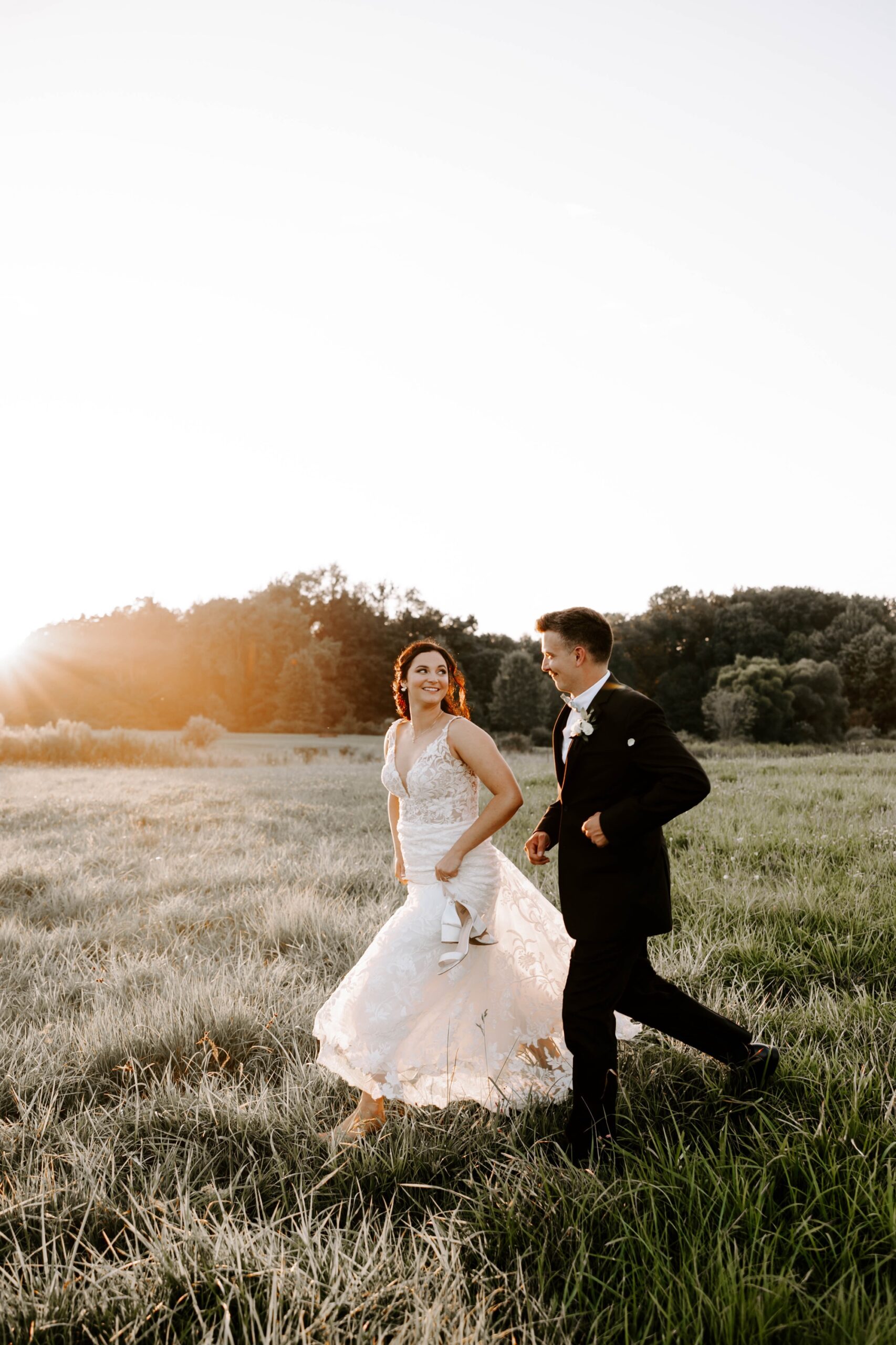 Willowbrook wedding grassy field portraits