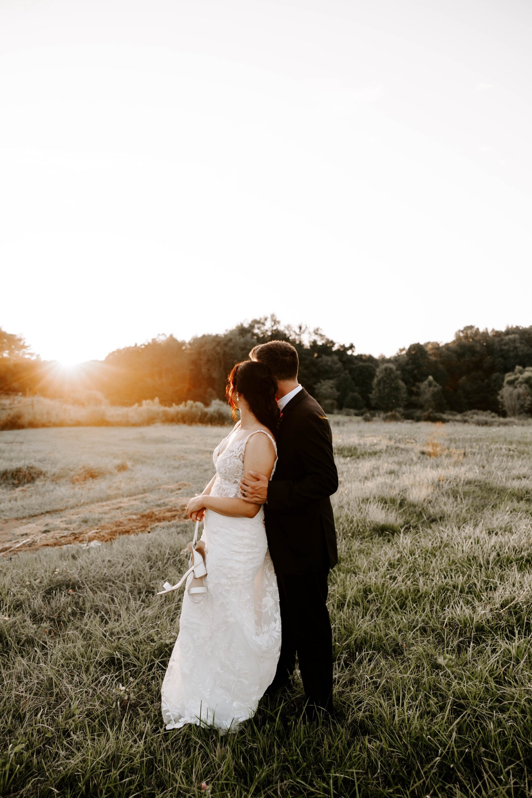 Willowbrook wedding grassy field portraits