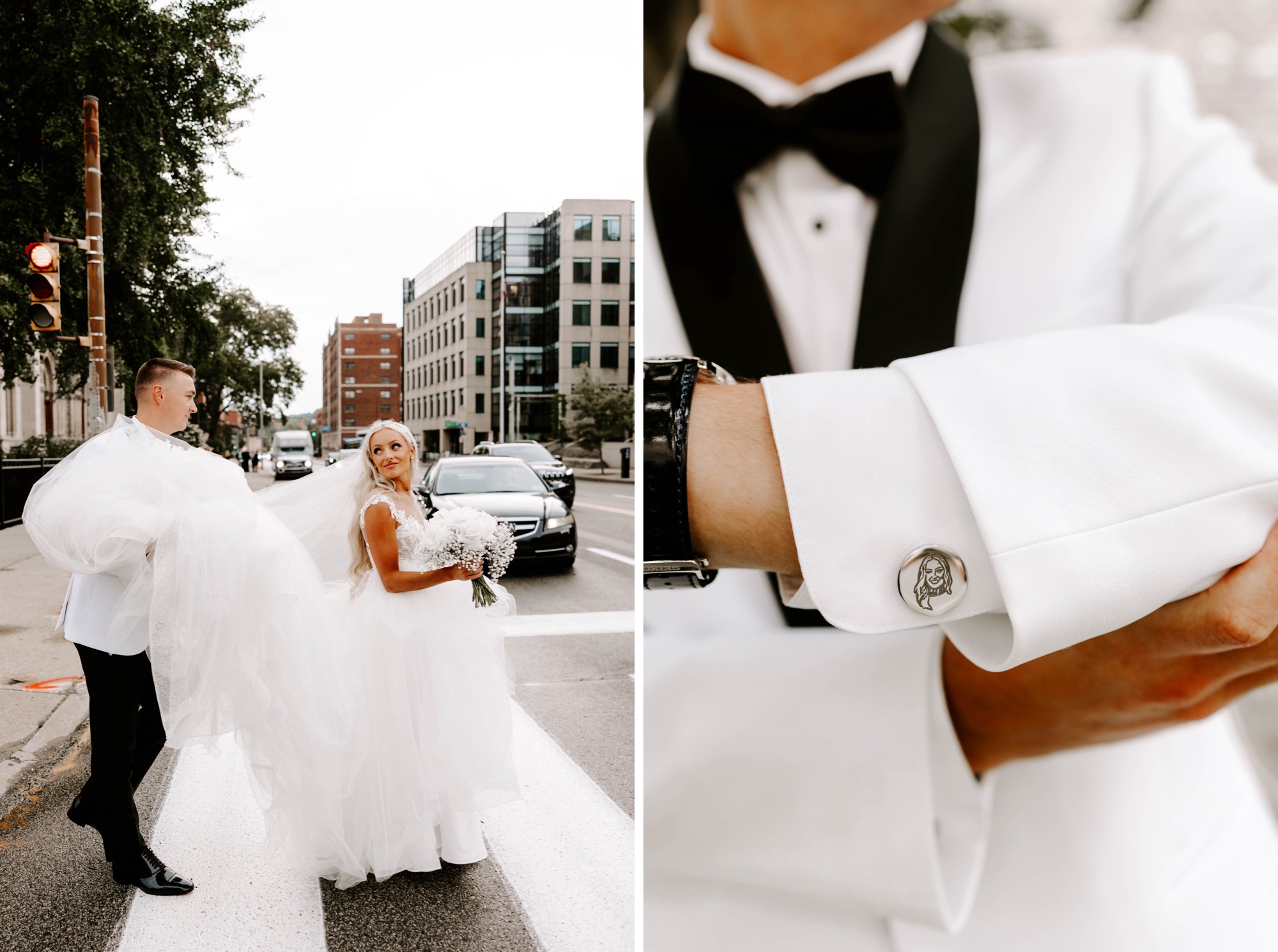 bride and groom portraits  in Pittsburgh