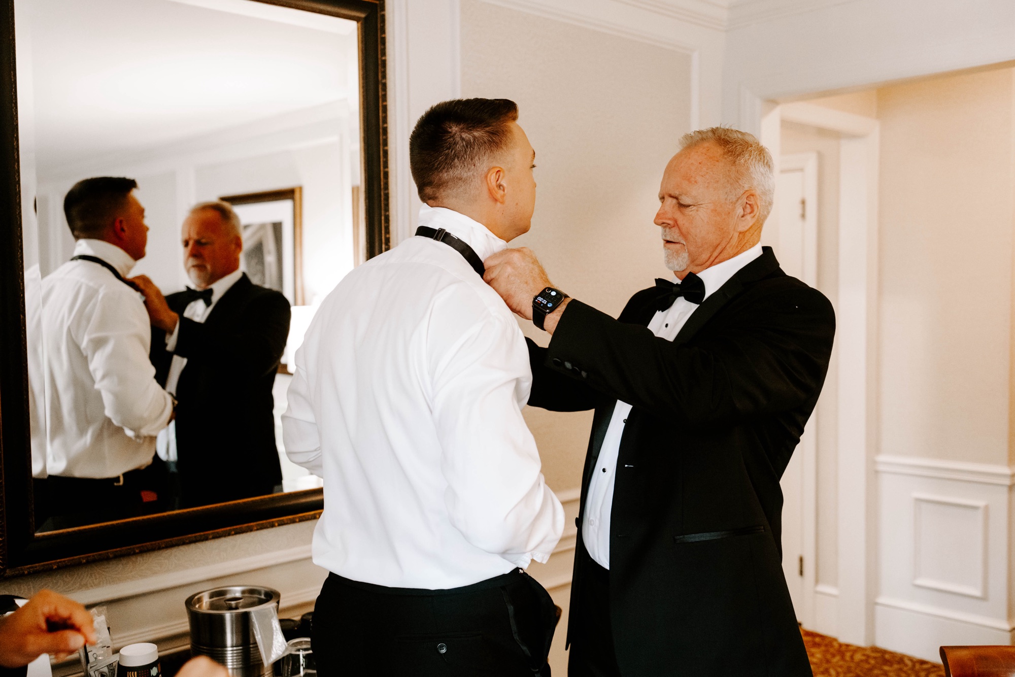 groom getting ready at the Omni William Penn Hotel Pittsburgh