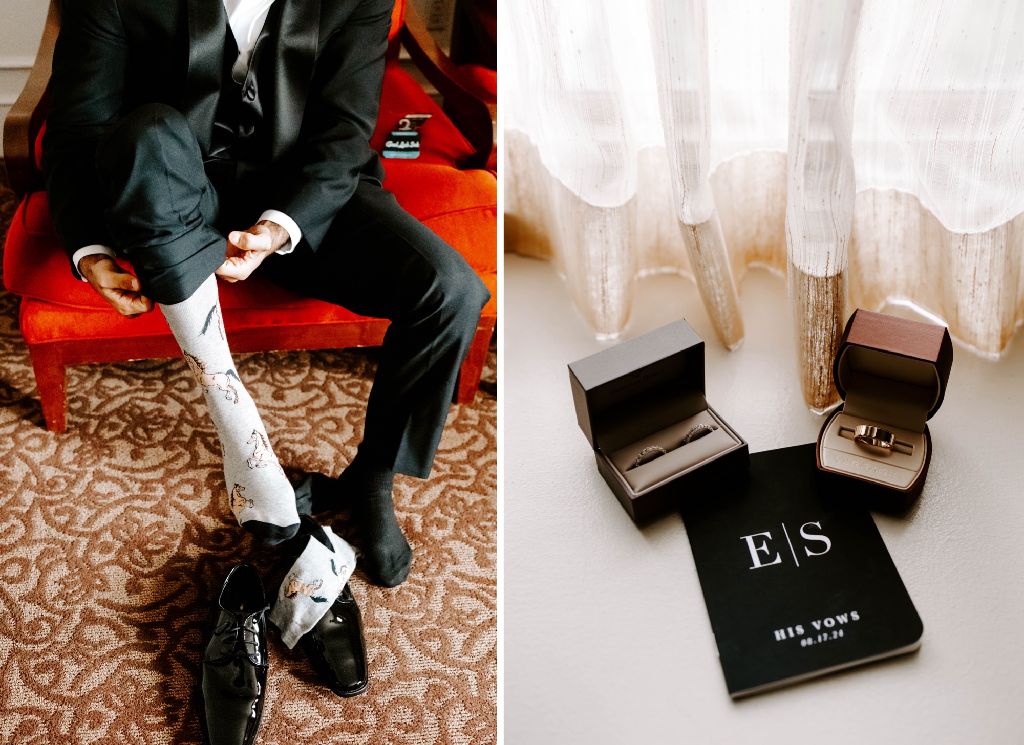 groom getting ready at the Omni William Penn Hotel Pittsburgh