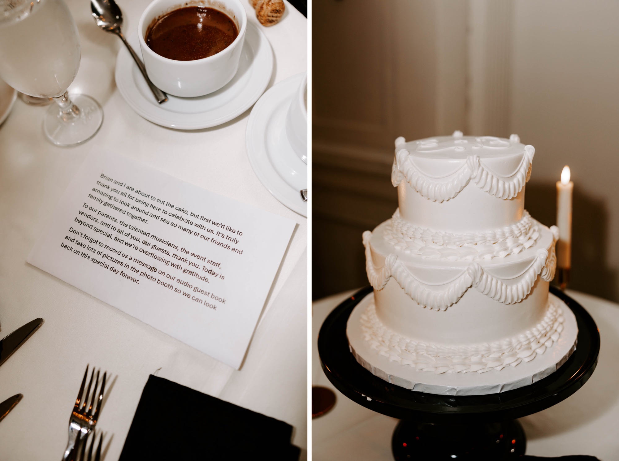 elegant white wedding cake