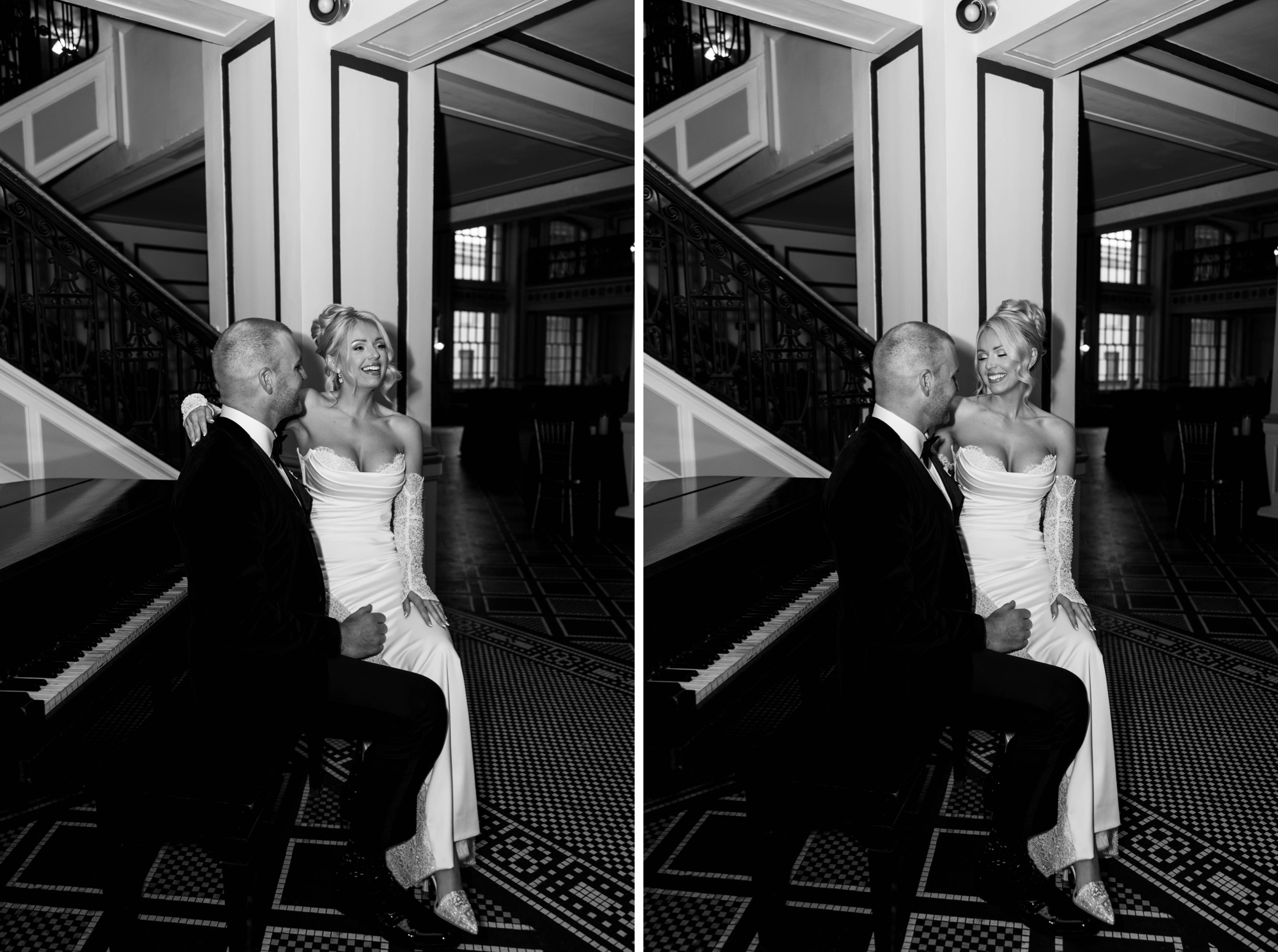 black and white wedding; old hollywood glamour wedding