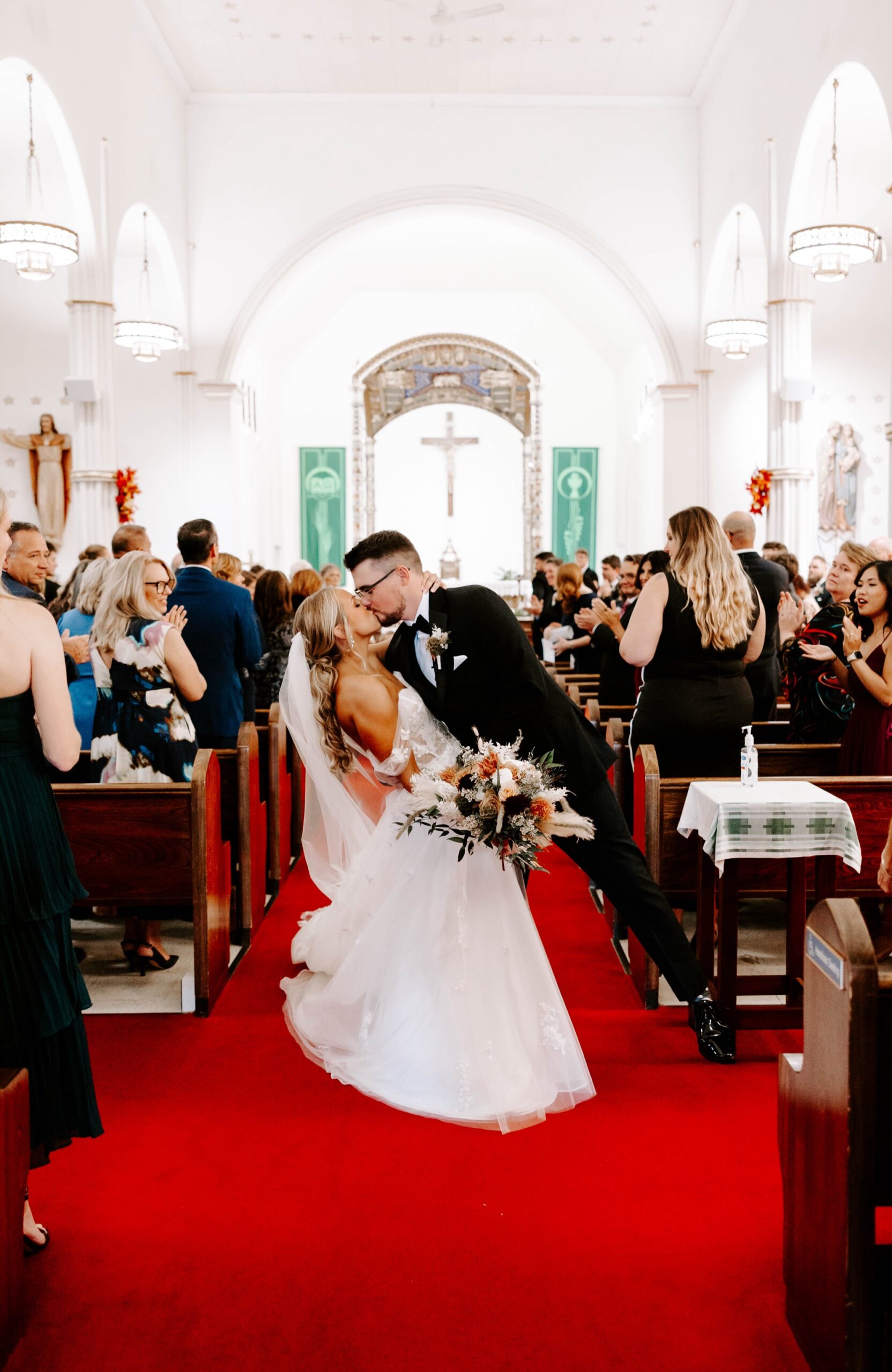 first kiss wedding portraits