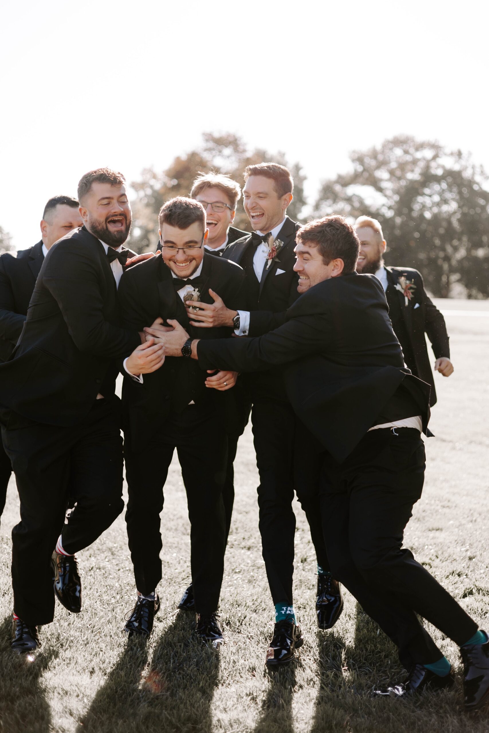 groom's party portraits