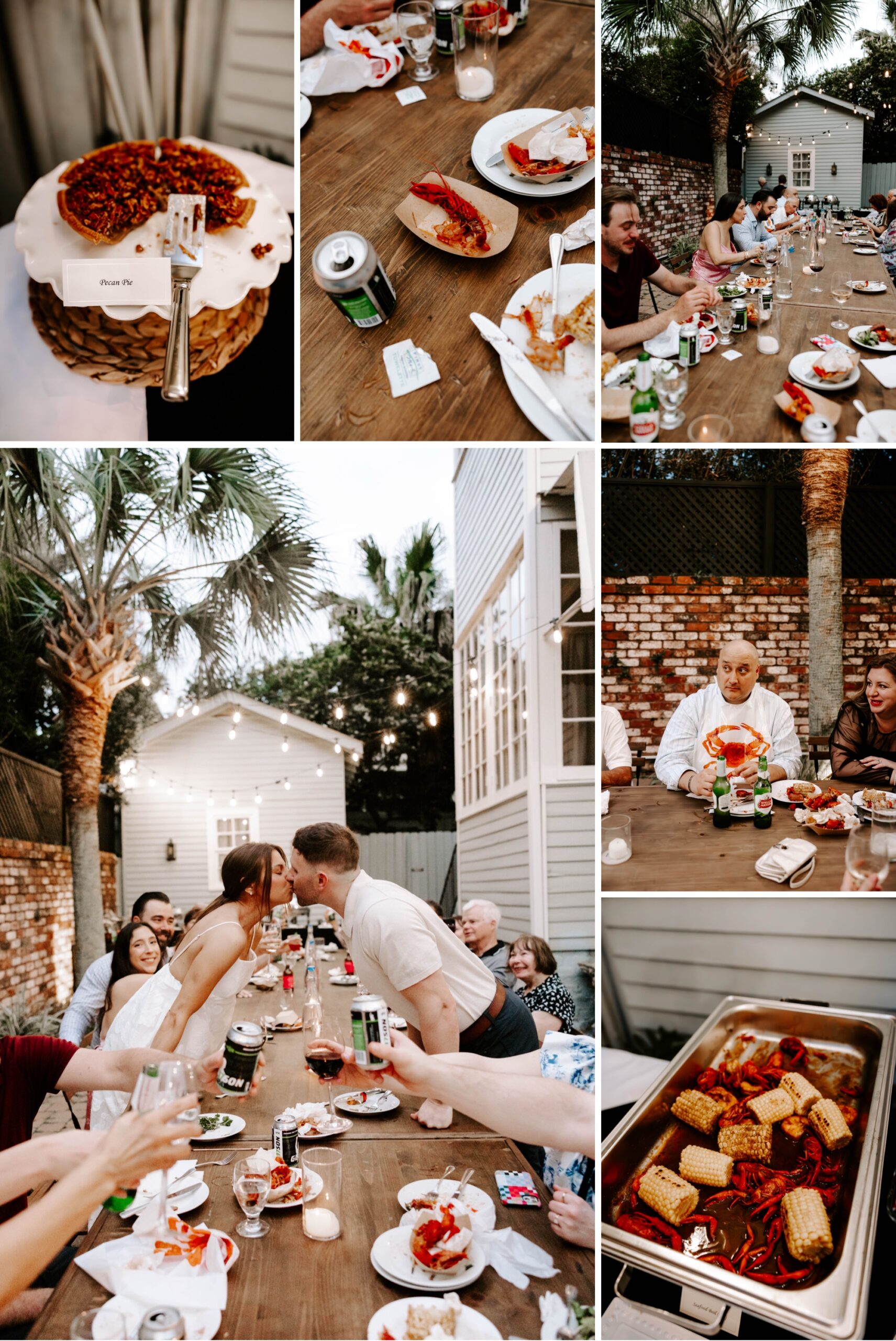 southern wedding traditions; crawfish boil wedding rehearal dinner