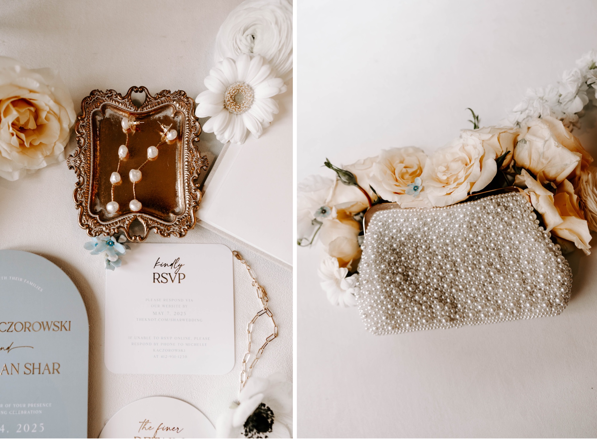 Wedding details; lay flat photography