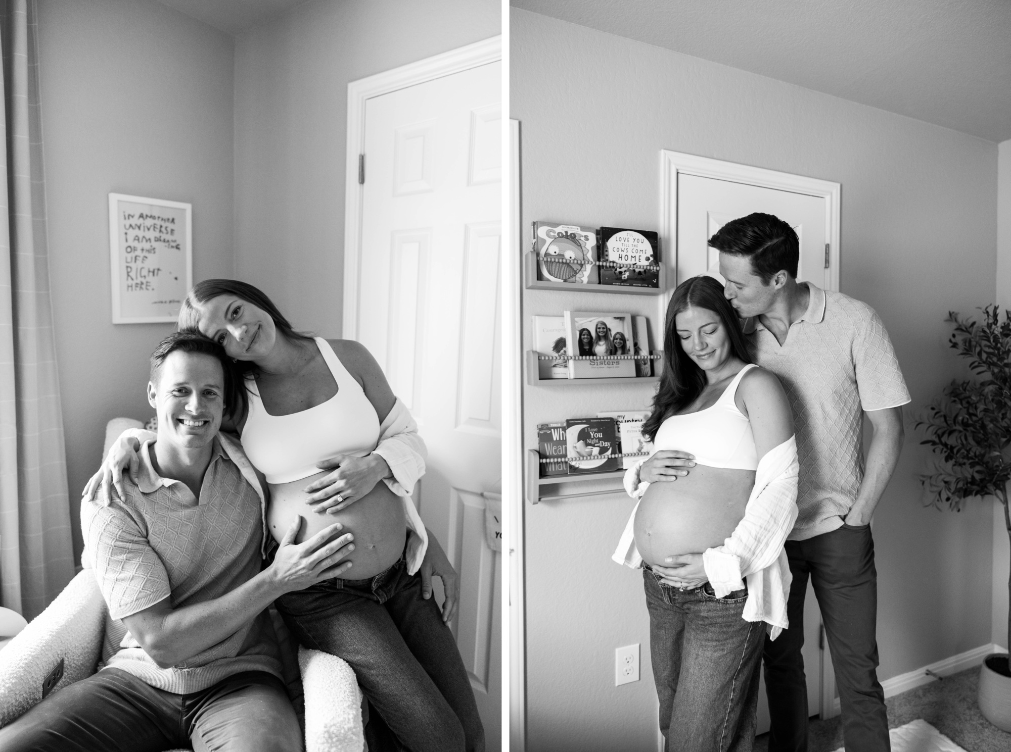 maternity photos in home nursery