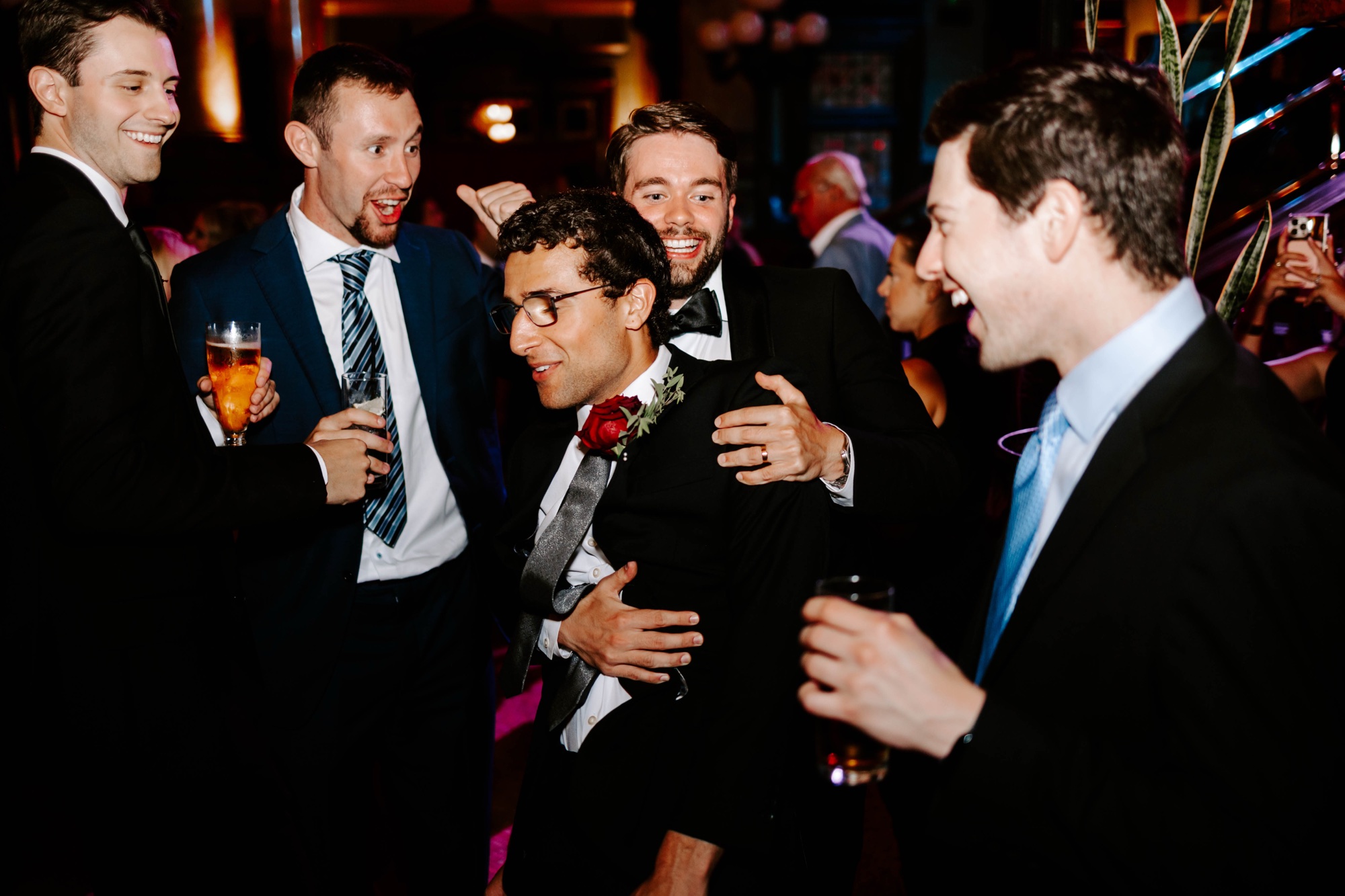 weddings at The Grand Concourse in Pittsburgh; bold wedding photography; flash photography