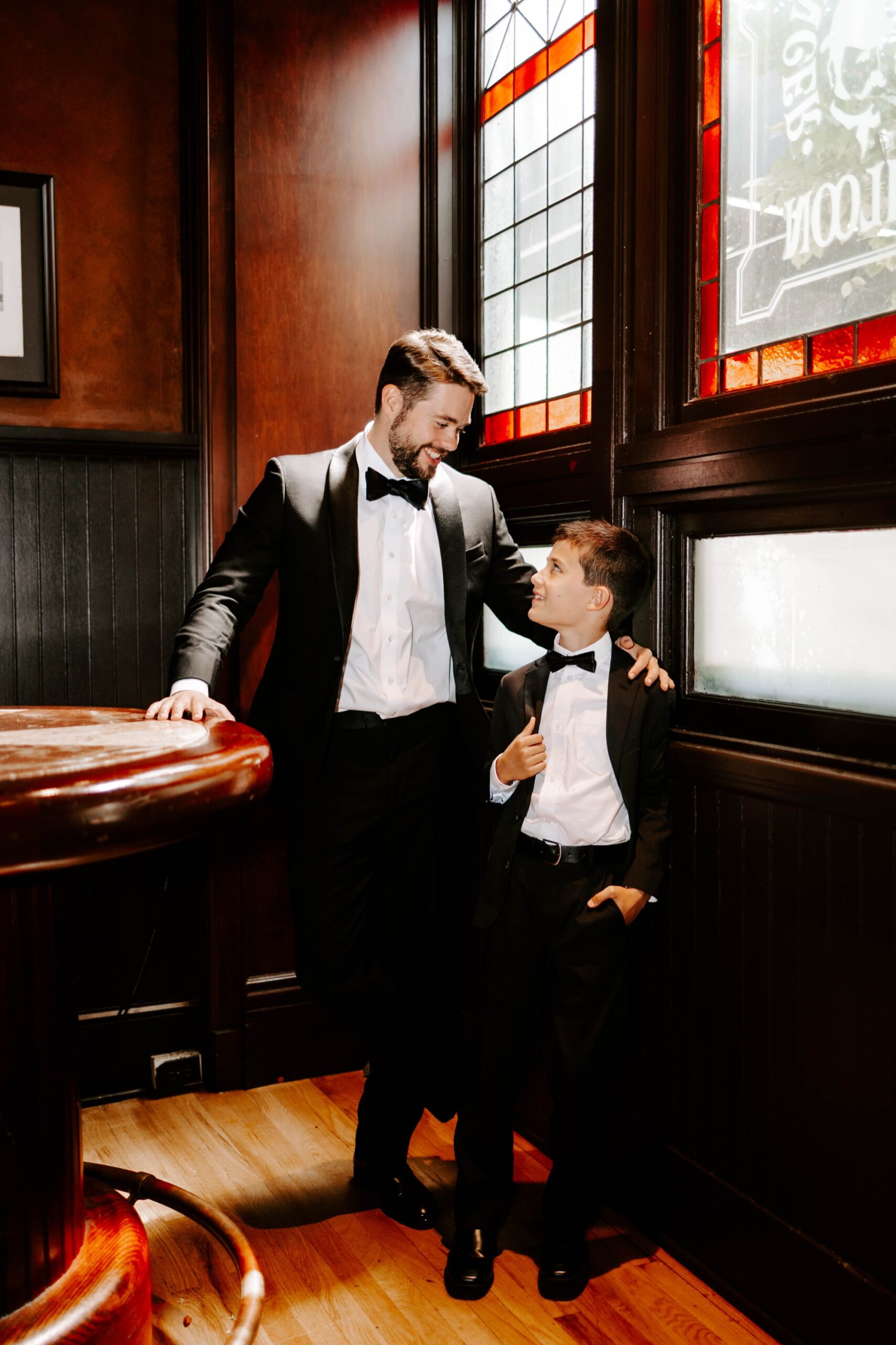 creative groomsmen and groom photos at the Gandy Dancer Saloon The Grand Concourse in Pittsburgh