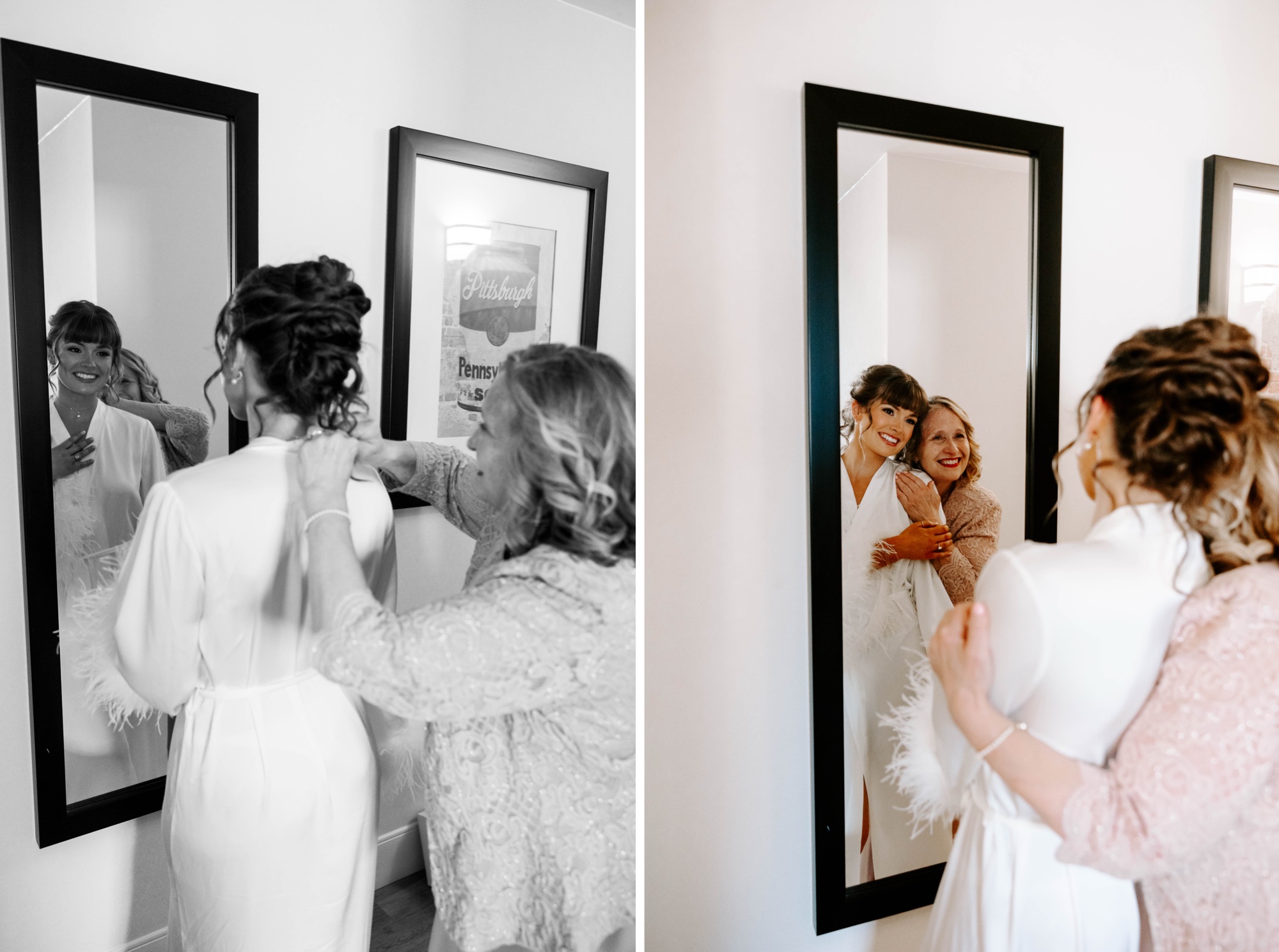bridal party getting ready
