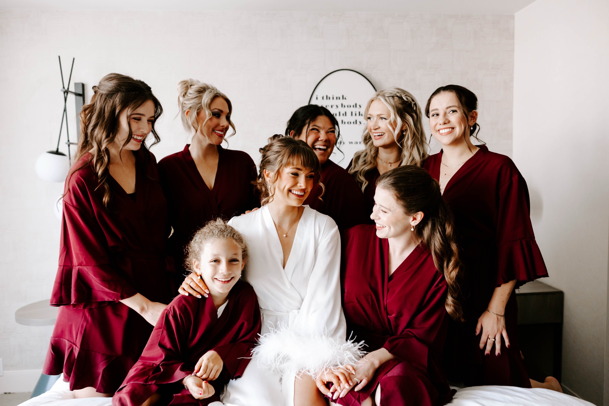 bridal party getting ready