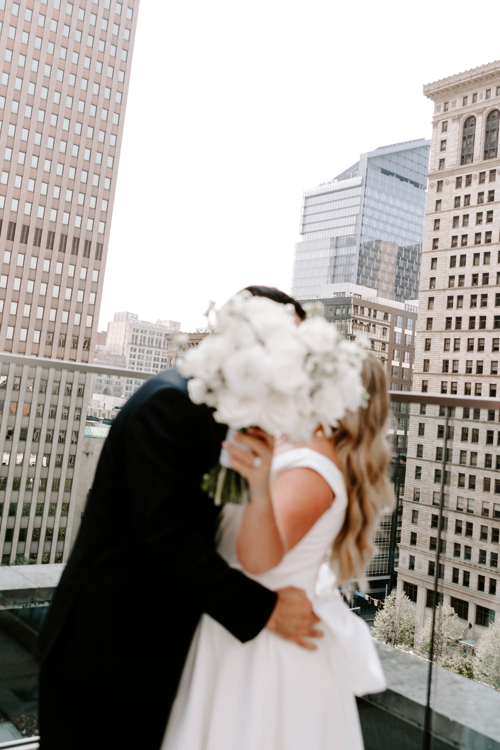 first look and couples wedding portraits downtown pittsburgh