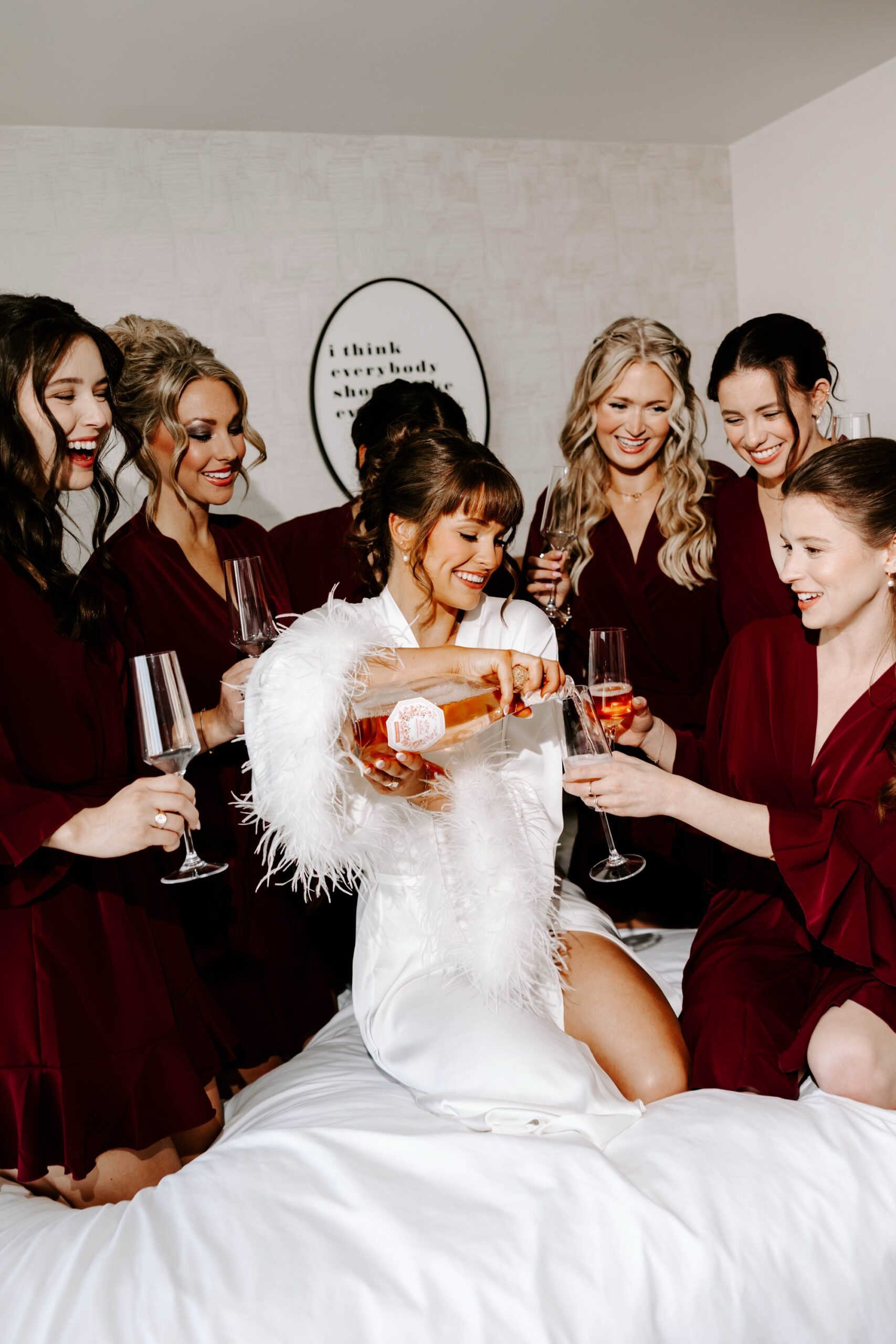 bridal party getting ready