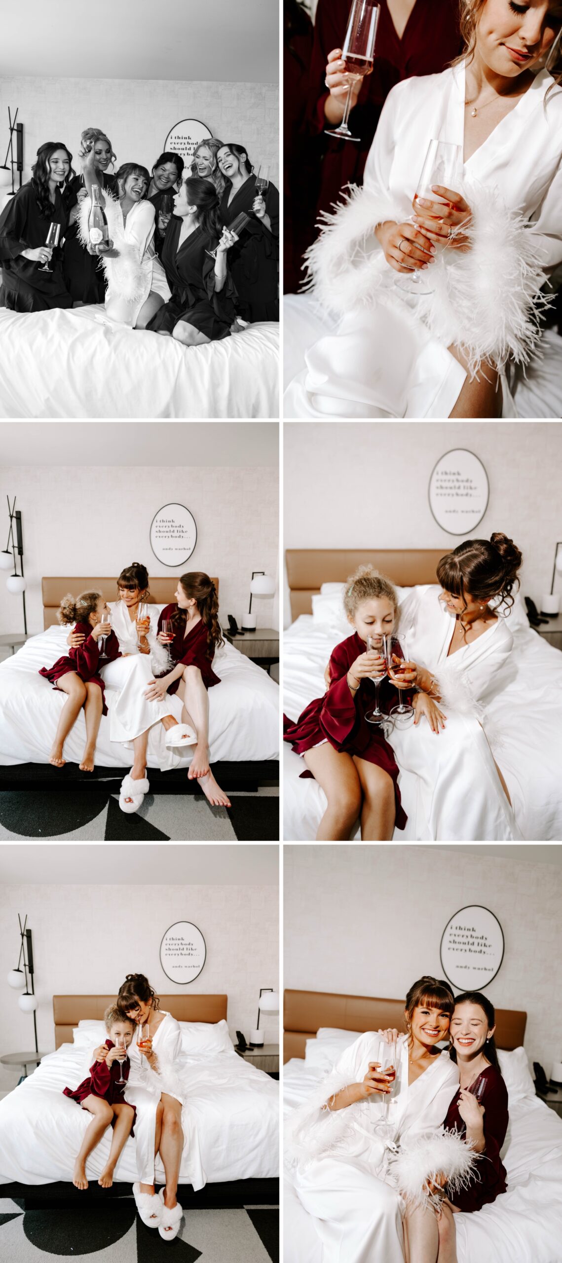 bridal party getting ready
