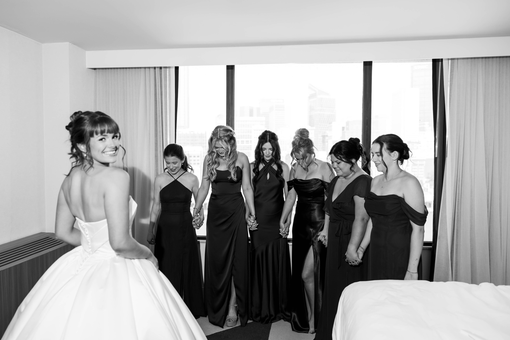 first look with bridal party