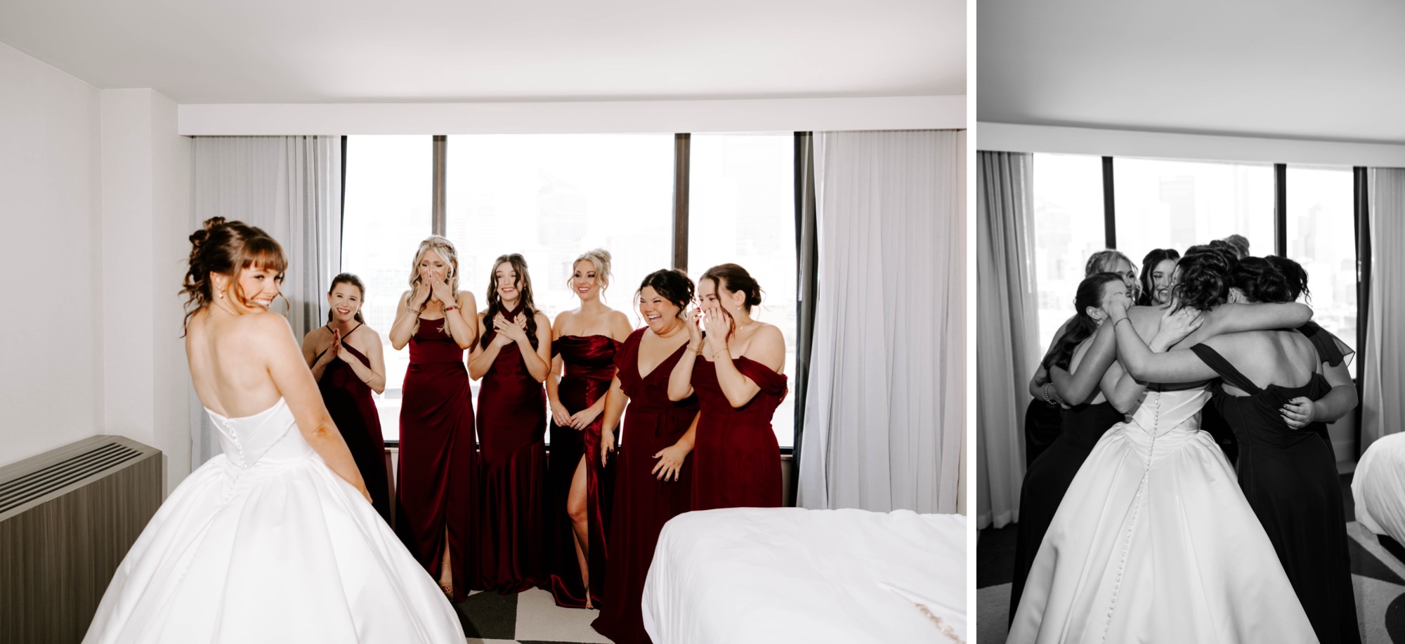 first look with bridal party