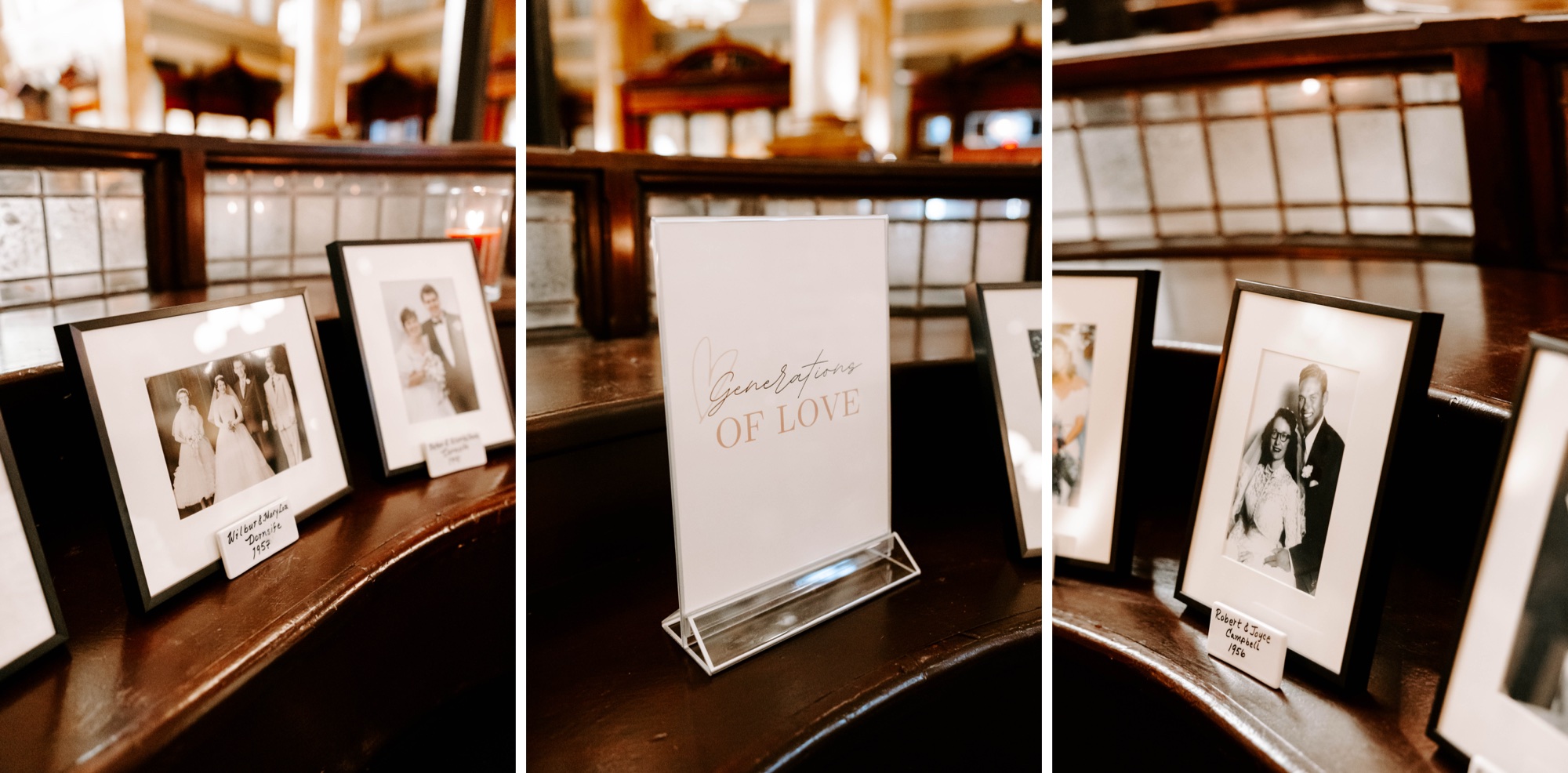 Generations of Love family wedding pictures table