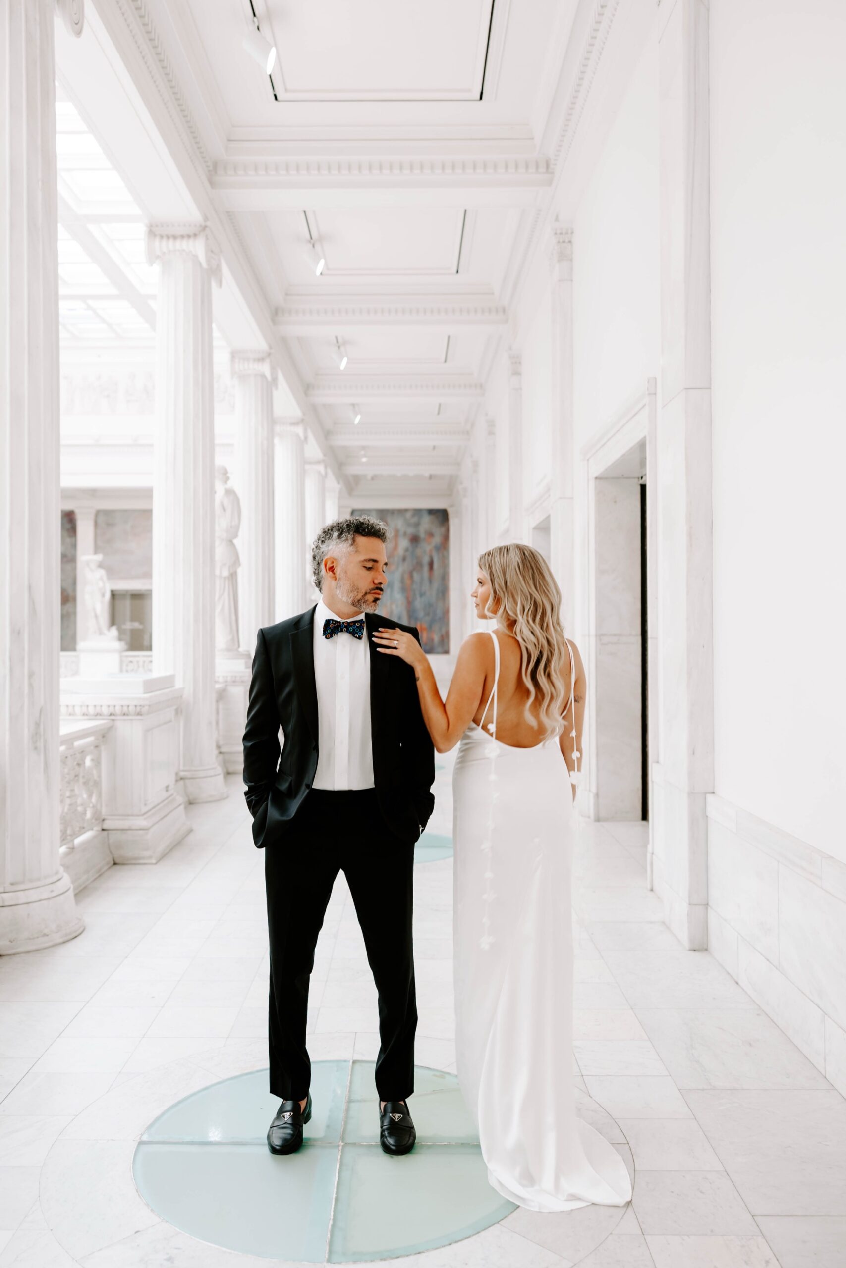 high-fashion editorial engagement photos at the Carnegie Museum of Art