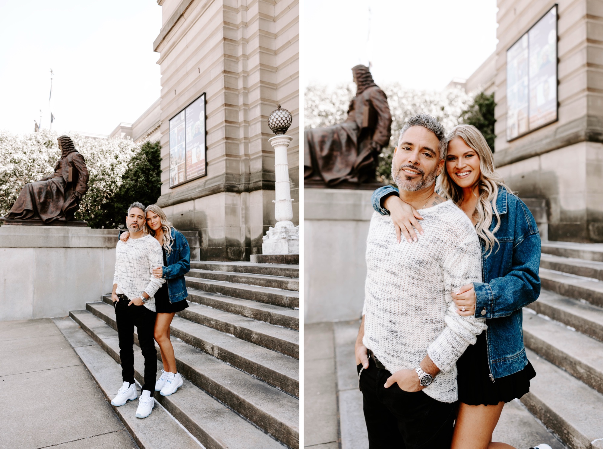high-fashion editorial engagement photos at the Carnegie Museum of Art