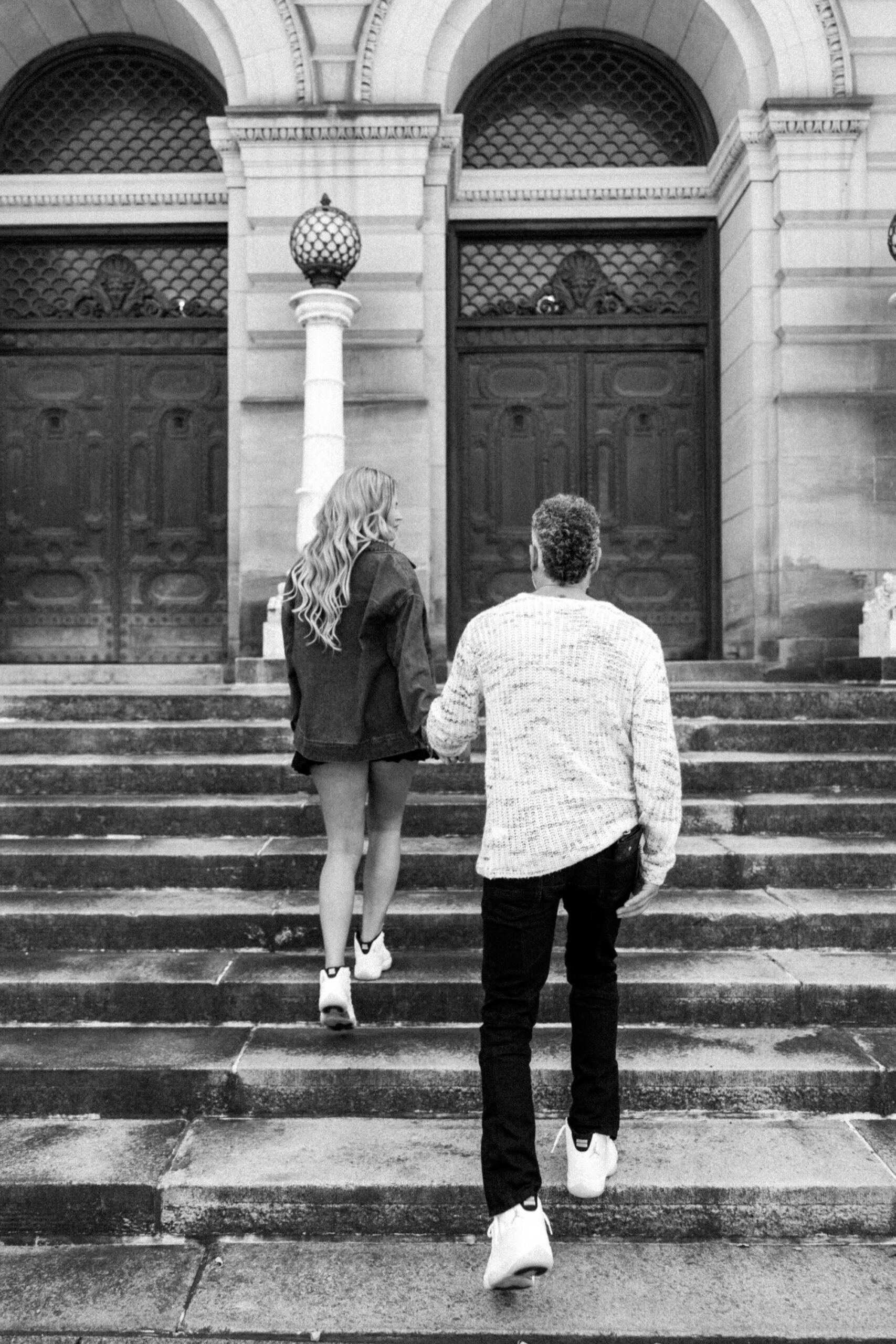 high-fashion editorial engagement photos at the Carnegie Museum of Art