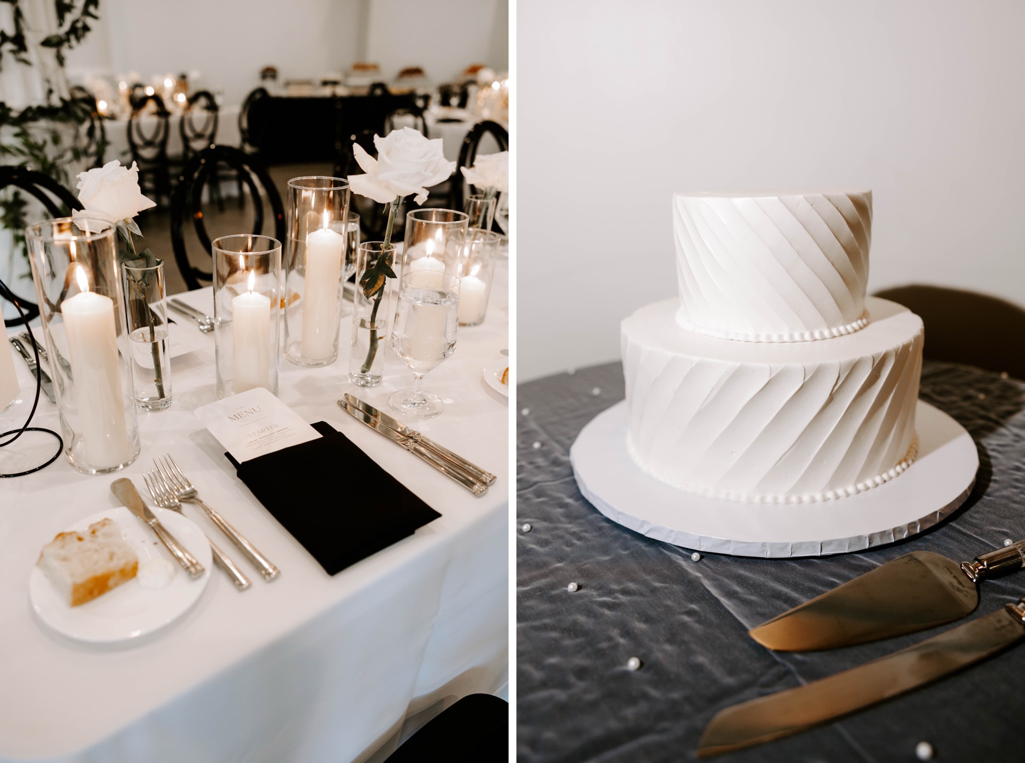 modern classic black and white wedding at the Franklin on Penn wedding and event venue in Pittsburgh