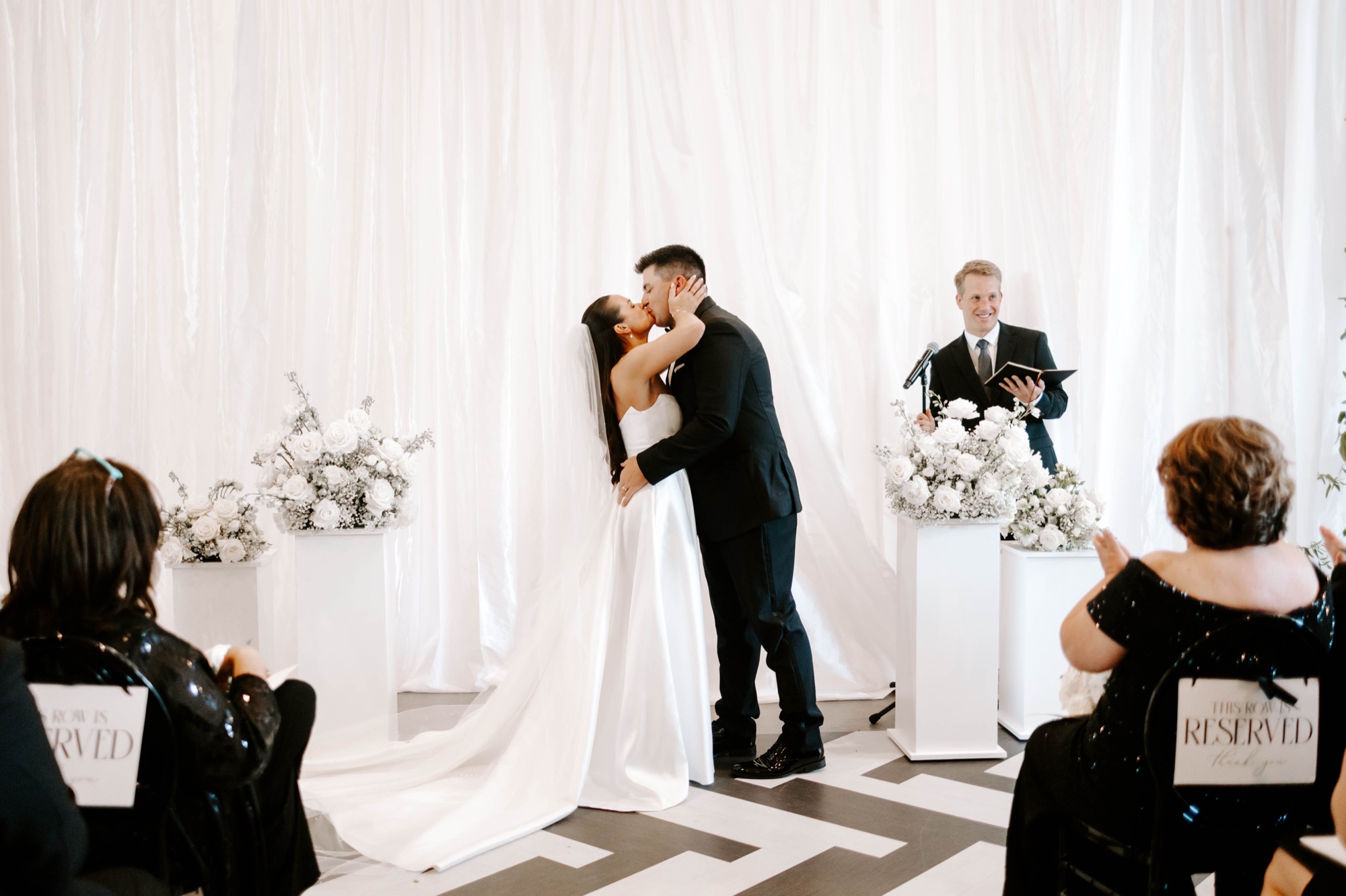 wedding ceremony kiss photos