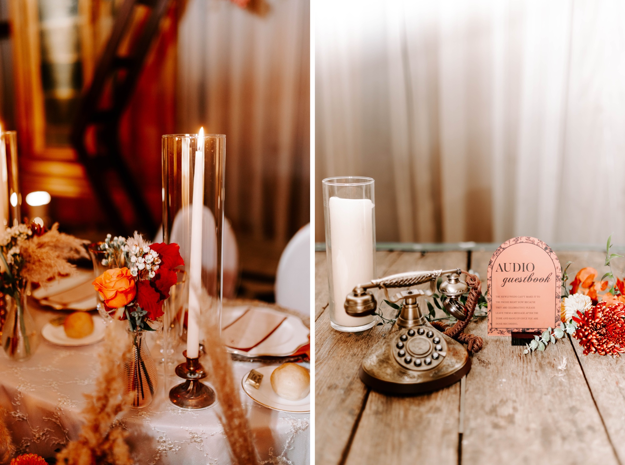 examples of real weddings at The Rotunda at The Pennsylvanian, Pittsburgh; fall wedding decor