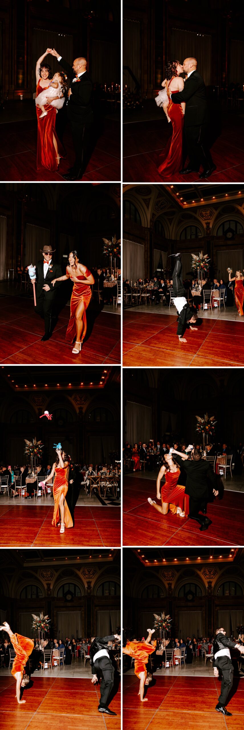 funny wedding reception entrances; wedding party introductions